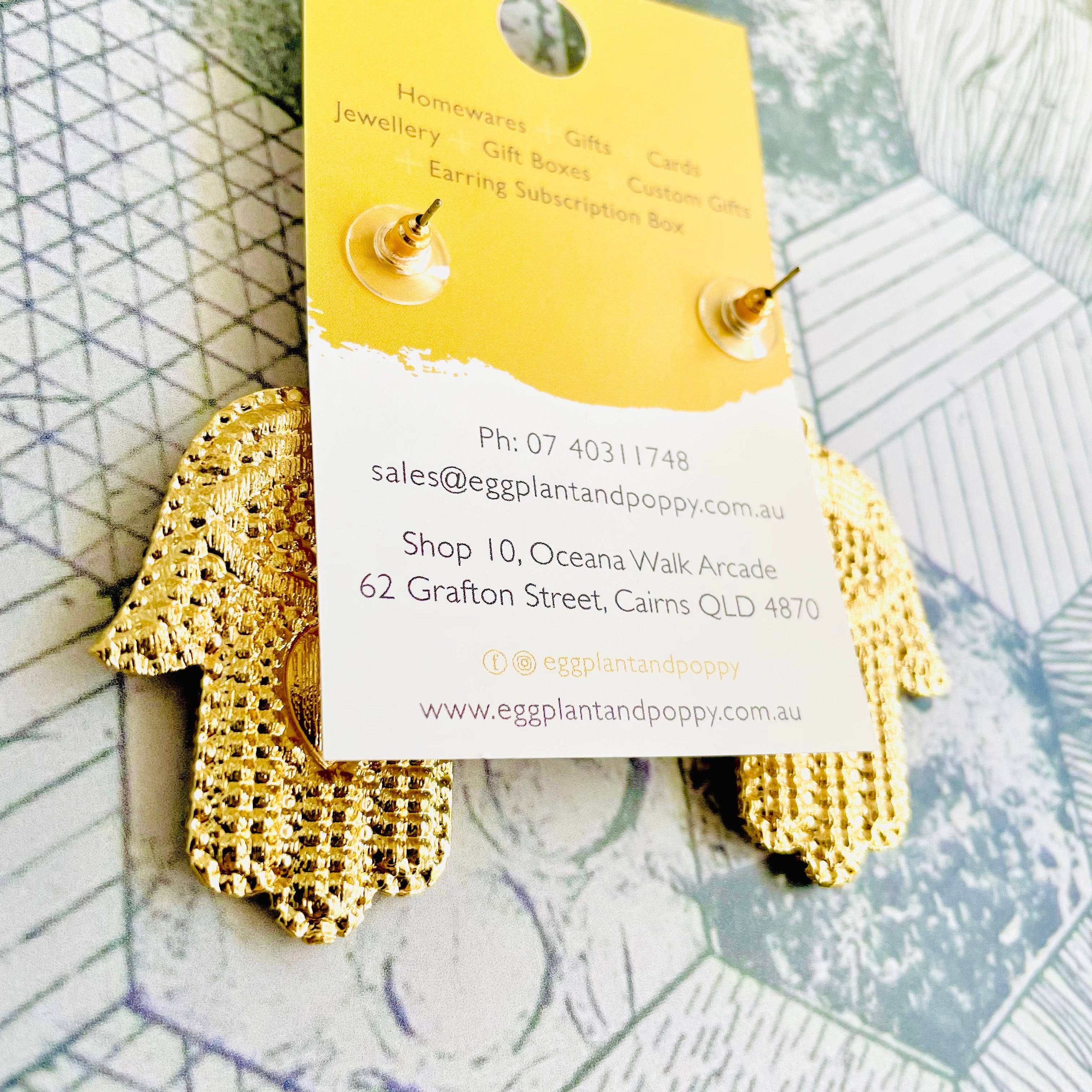 Beaded Hamsa Earrings