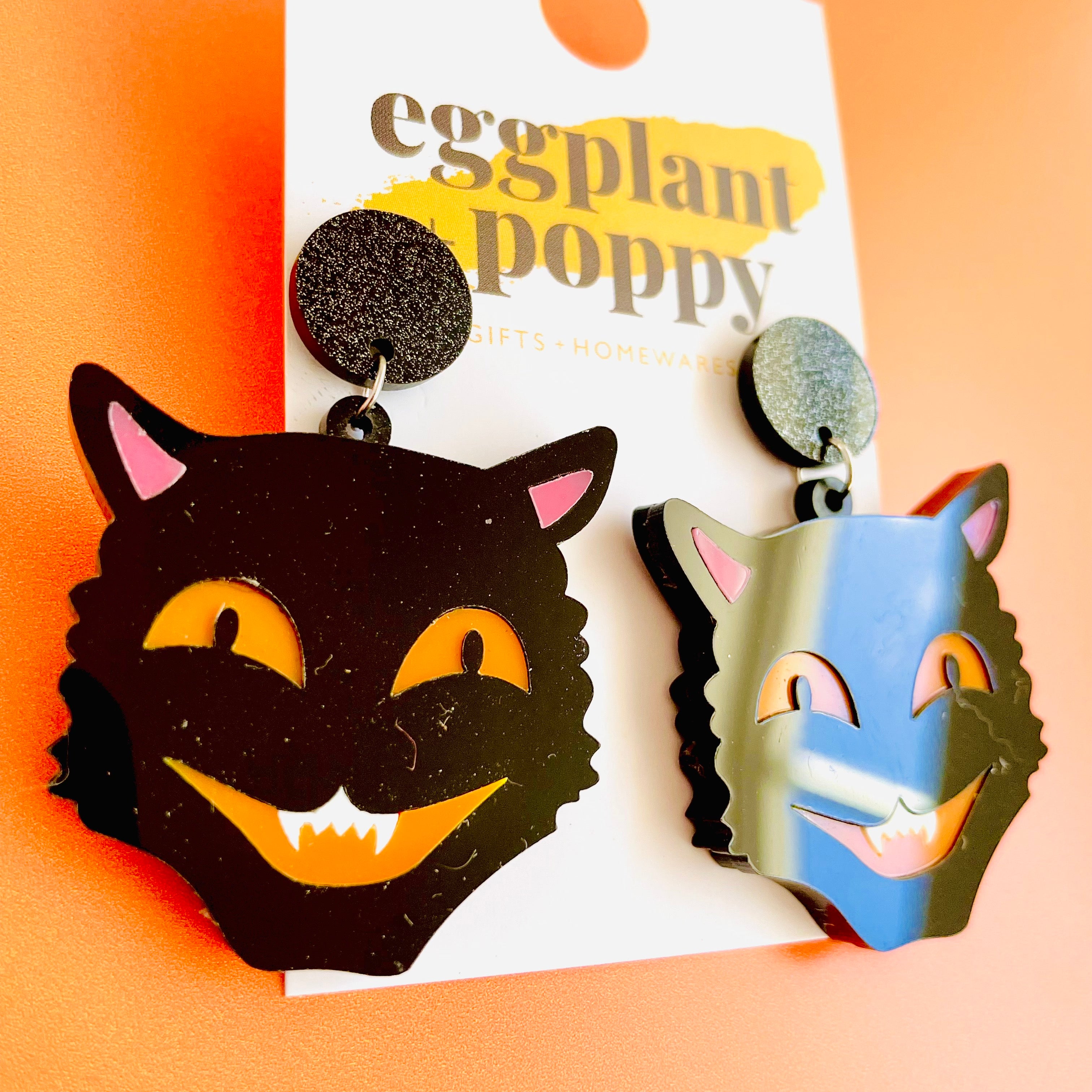 Grinning Cat Earrings