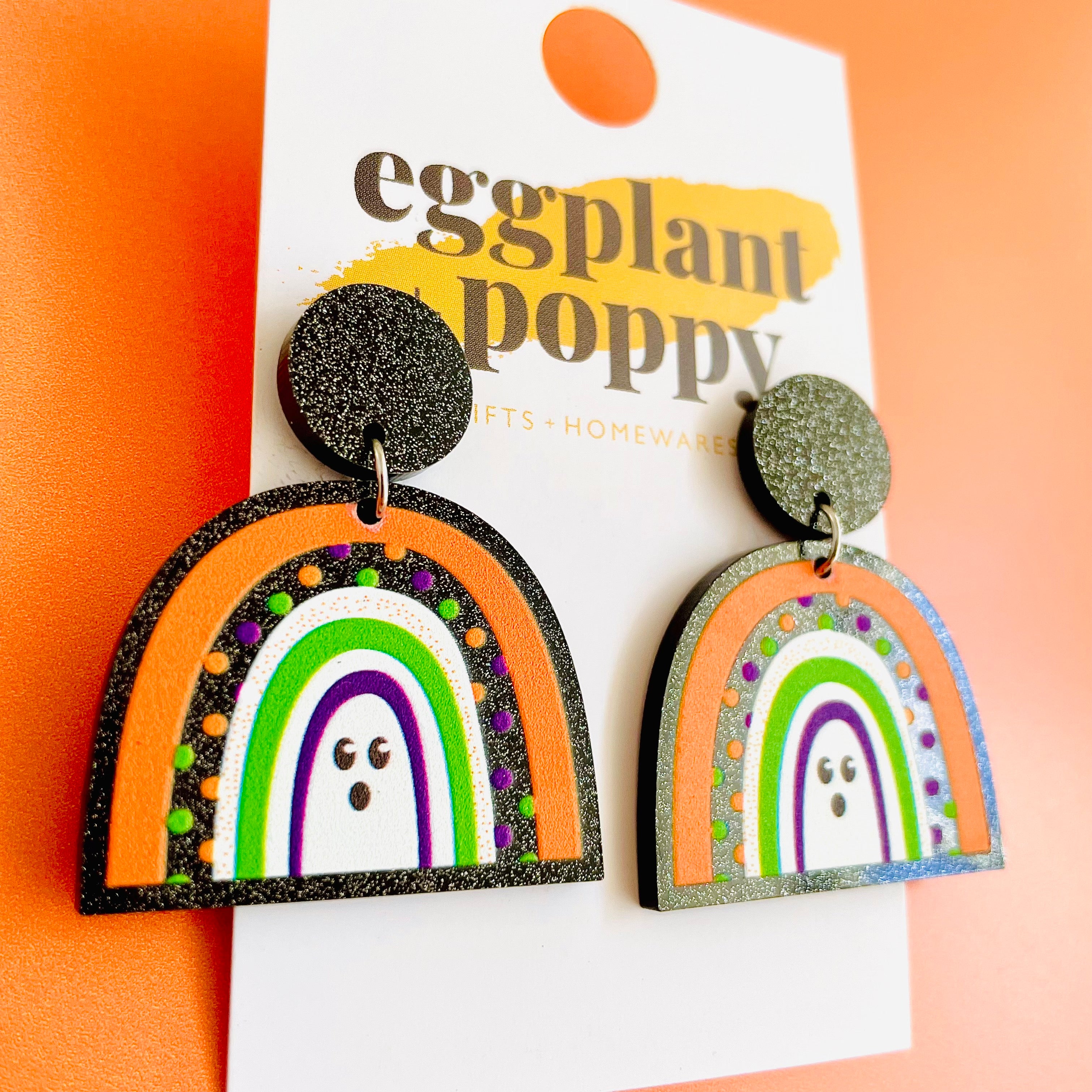 Halloween Ghostly Rainbow Earrings