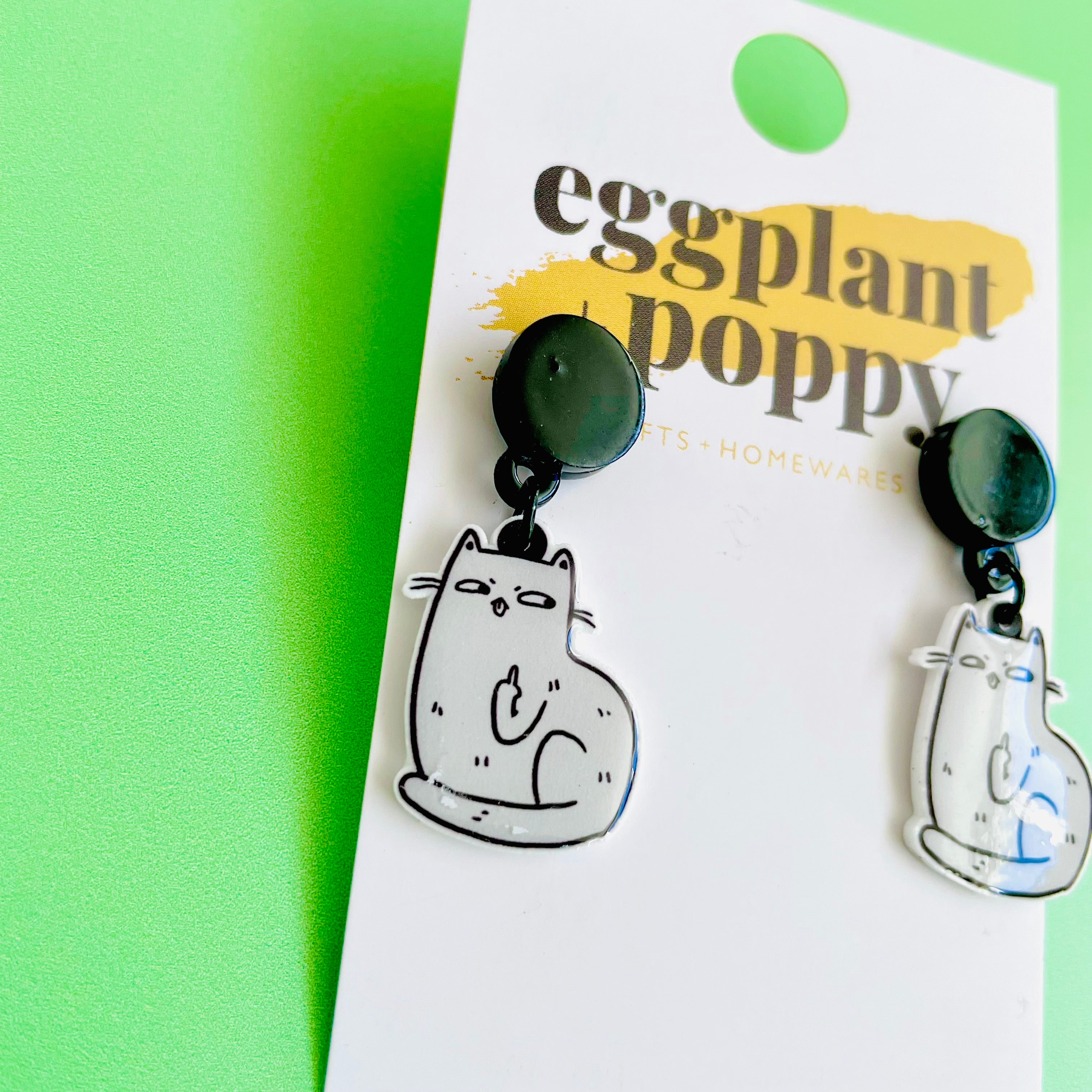 Cranky Cat Earrings