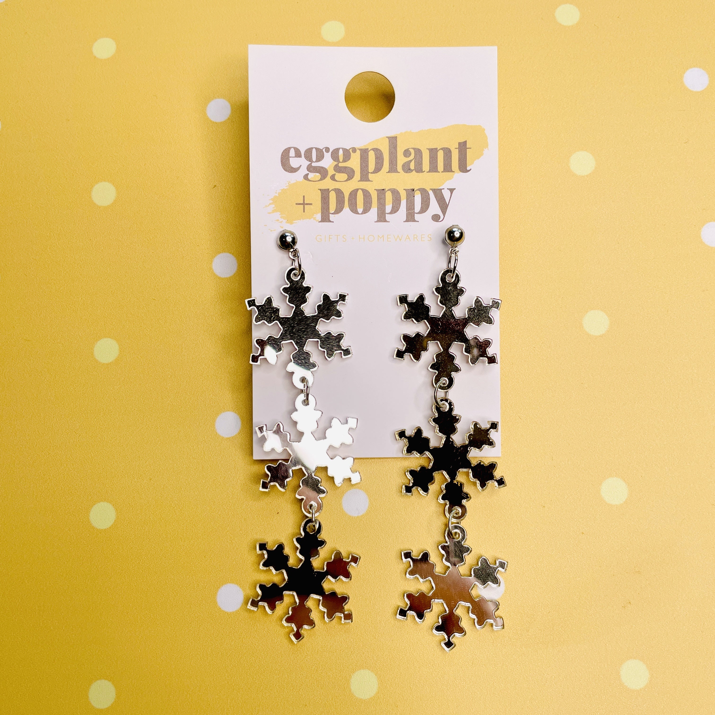 Silver Snow Drop Earrings