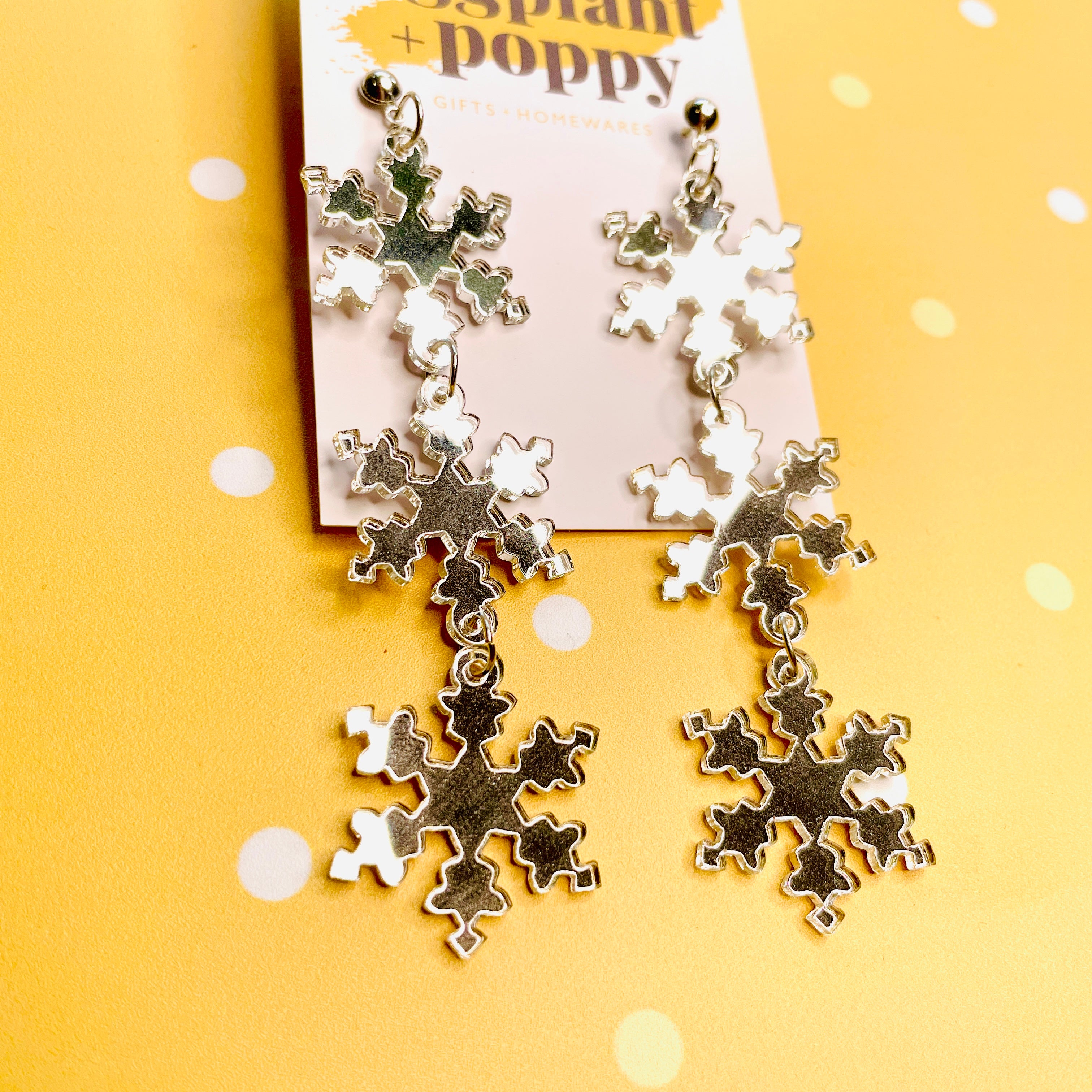 Silver Snow Drop Earrings