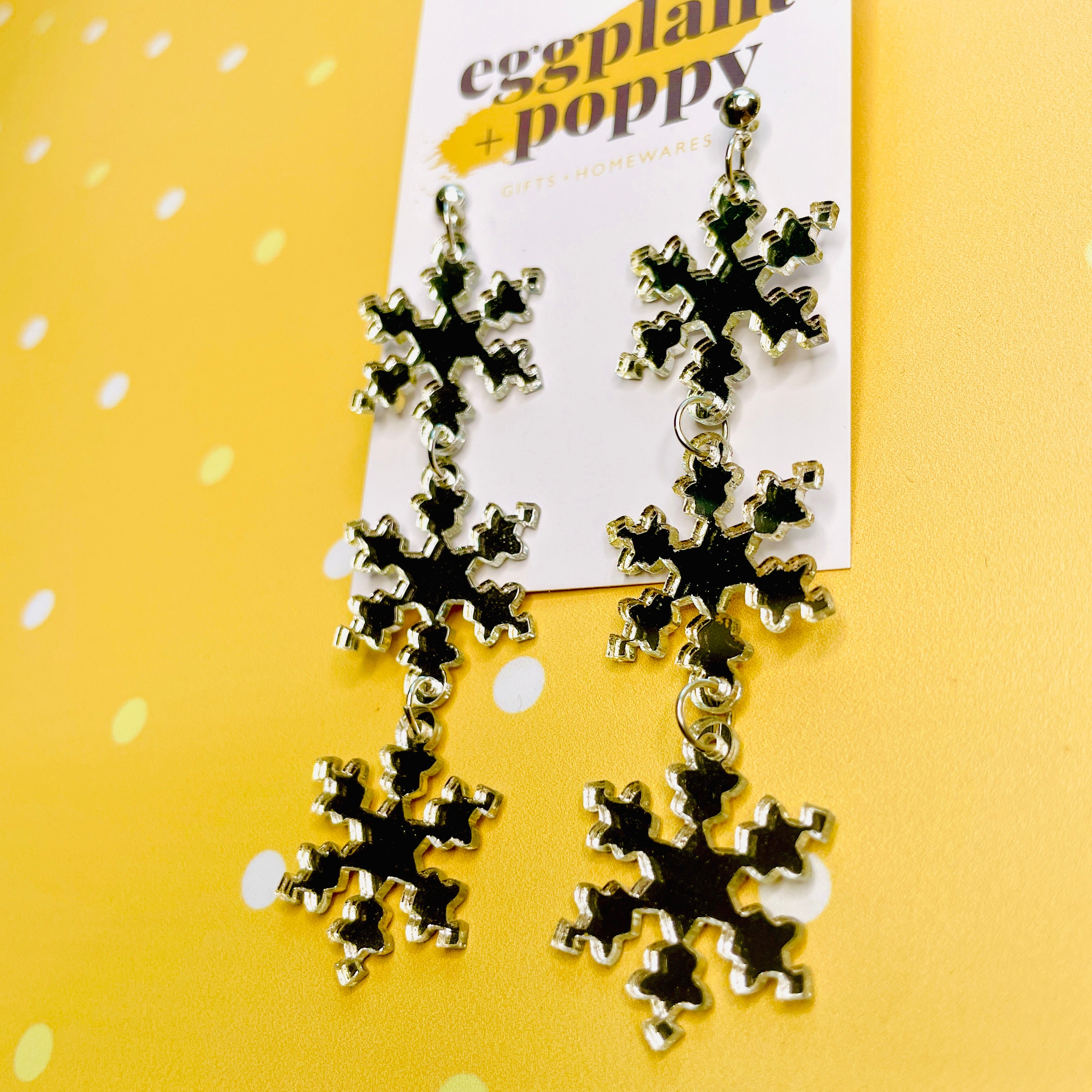 Silver Snow Drop Earrings