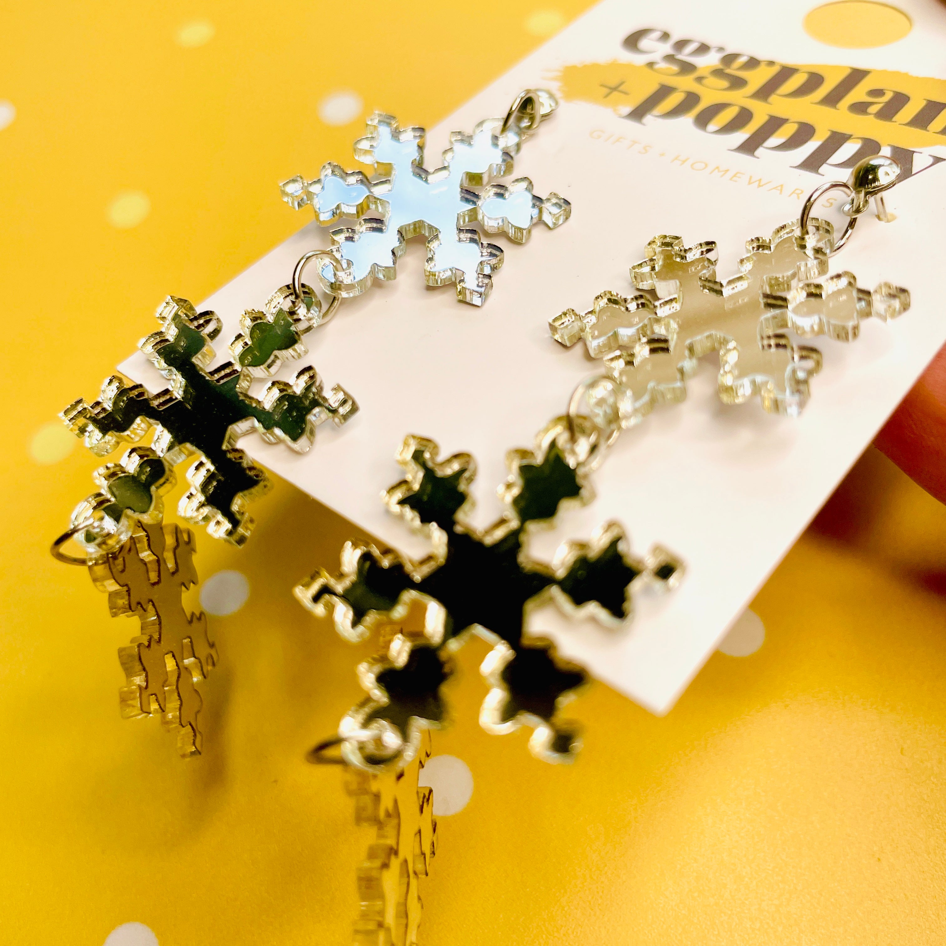 Silver Snow Drop Earrings