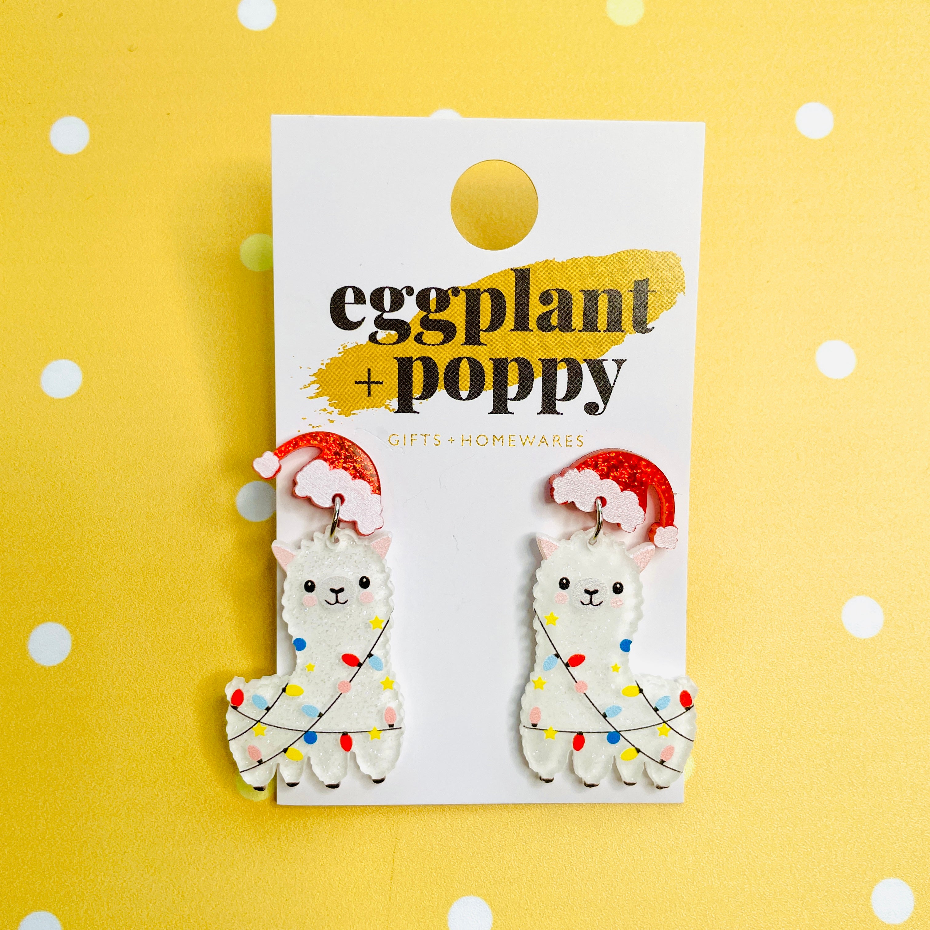 Llama Christmas Earrings