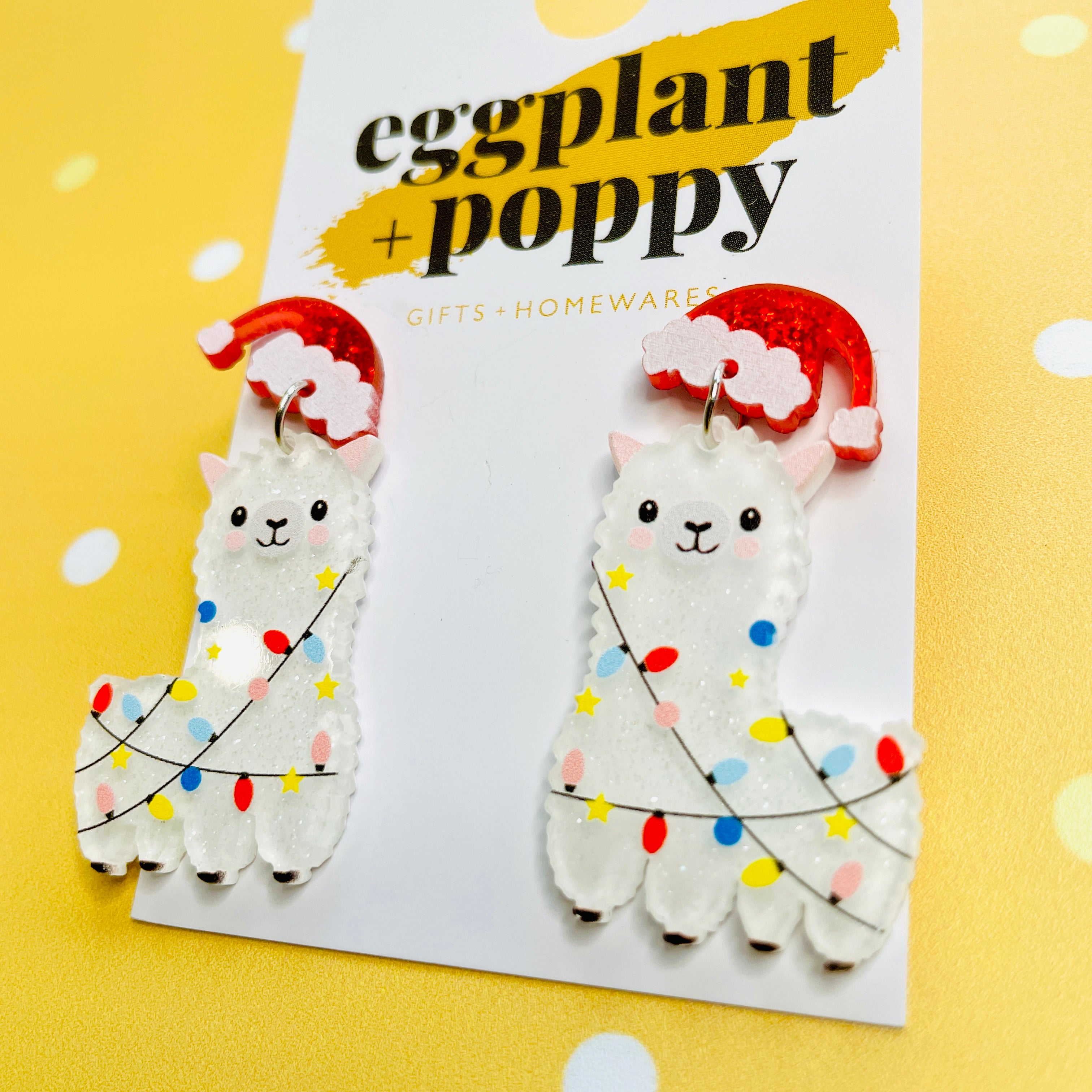 Llama Christmas Earrings