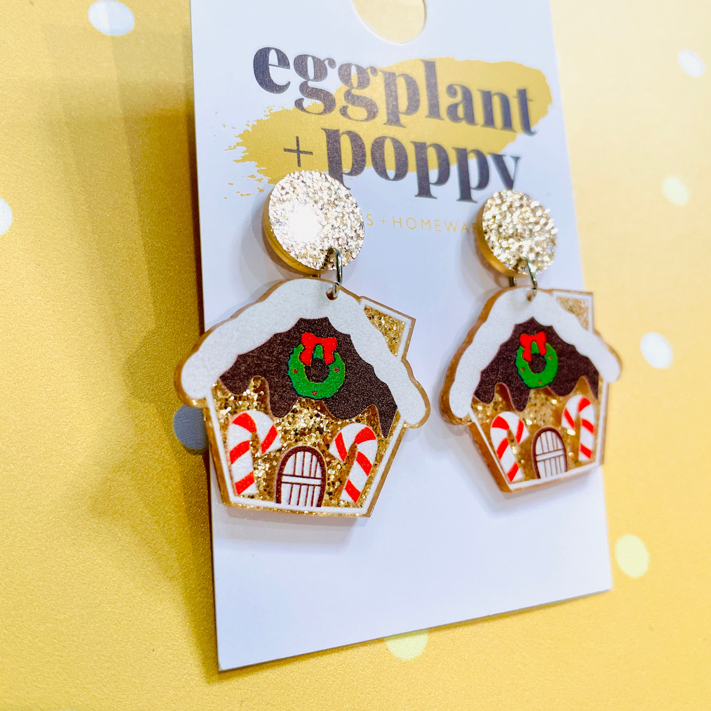 Gingerbread House Earrings
