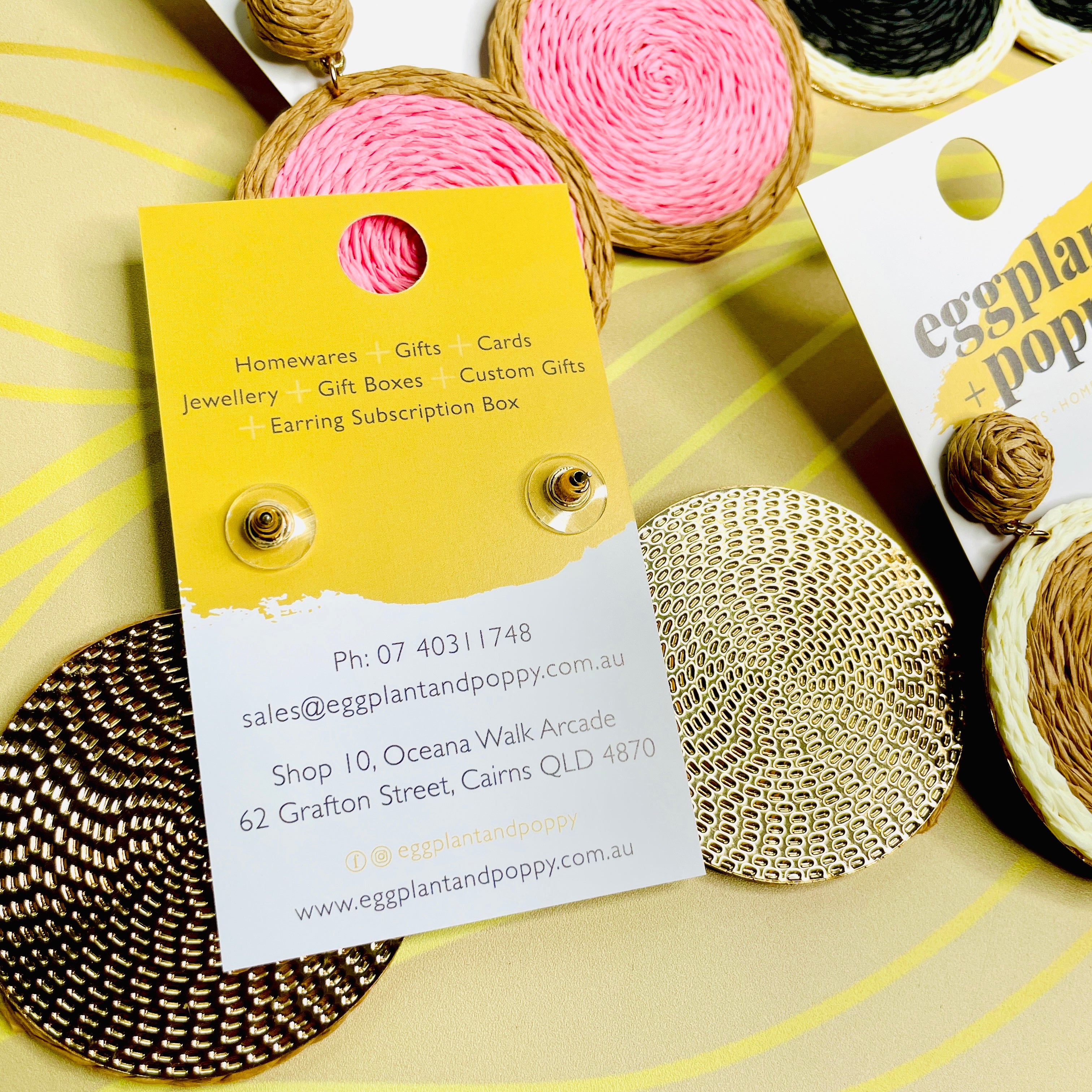 Colourful Rattan Disc Earrings