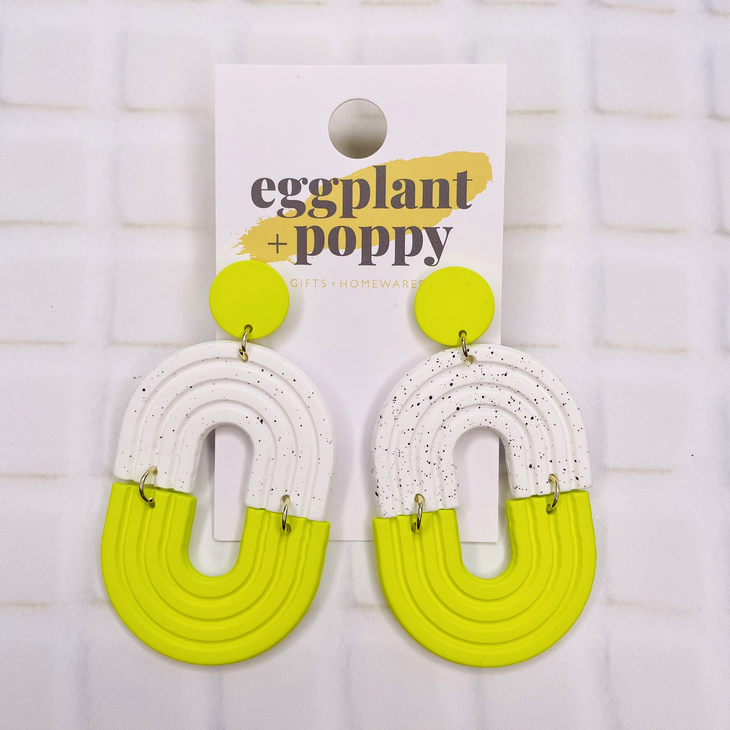 Neon & White Arch Earrings
