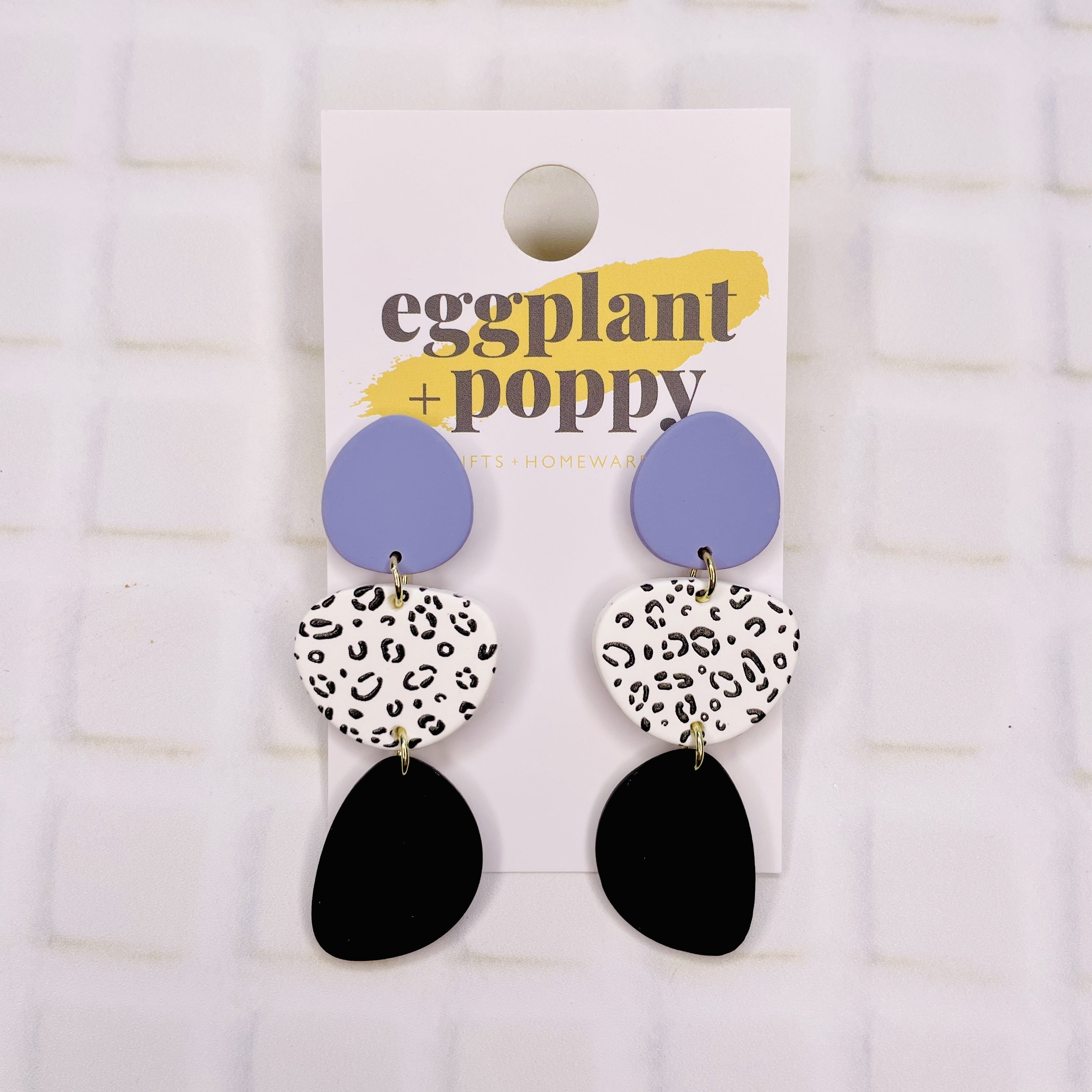 Art Earrings - Mauve Shapes