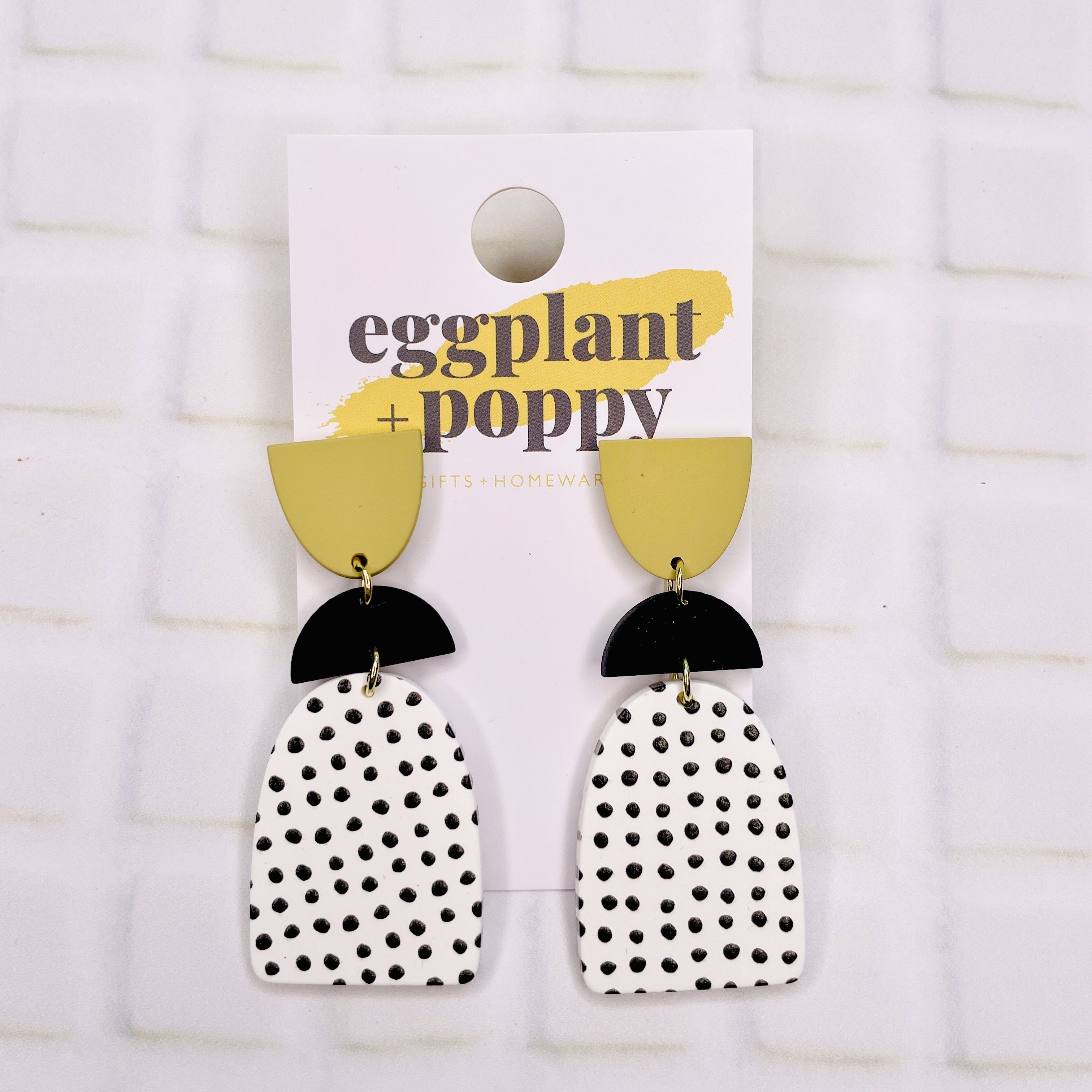 Black & White Spotty Stack Earrings