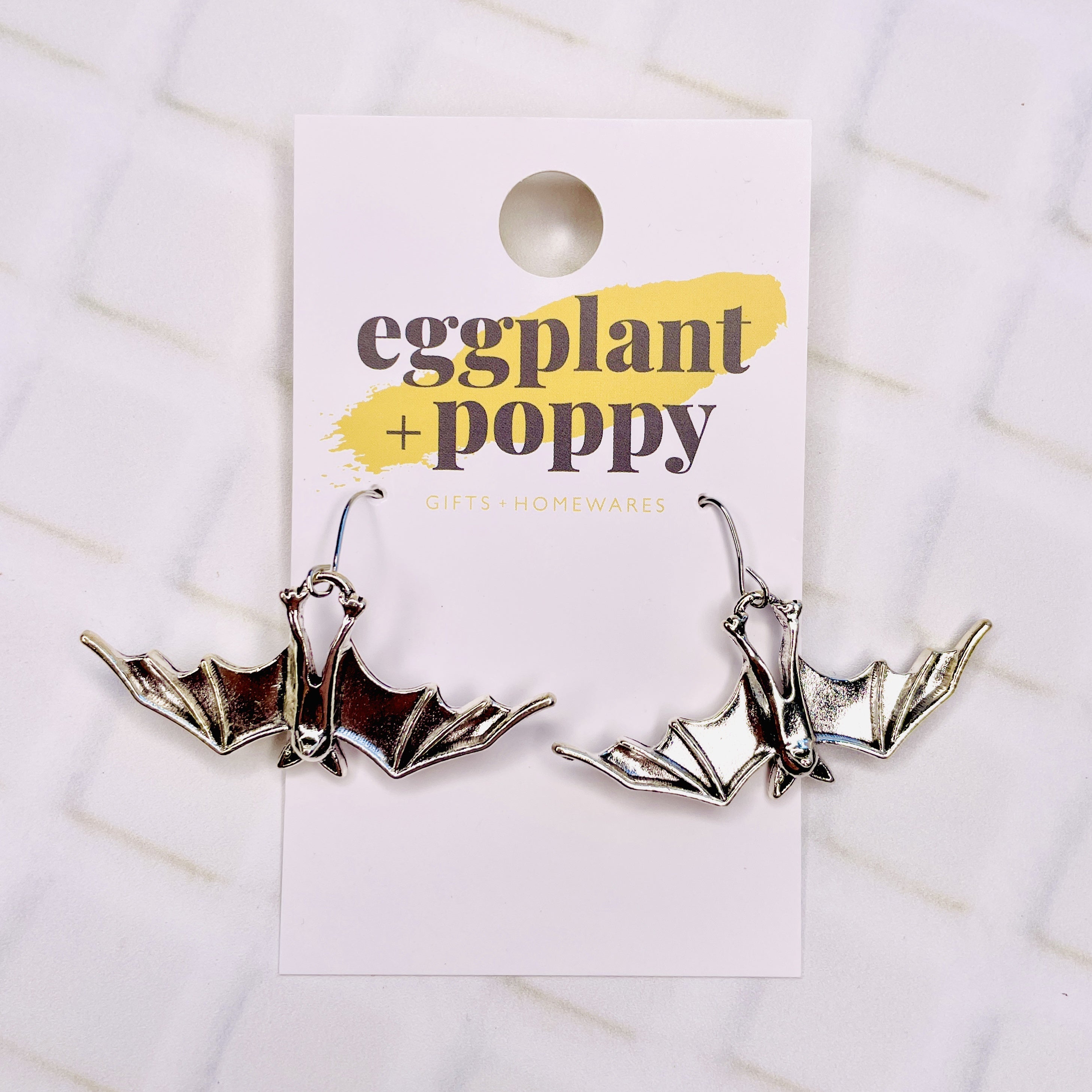 Silver Bat Earrings