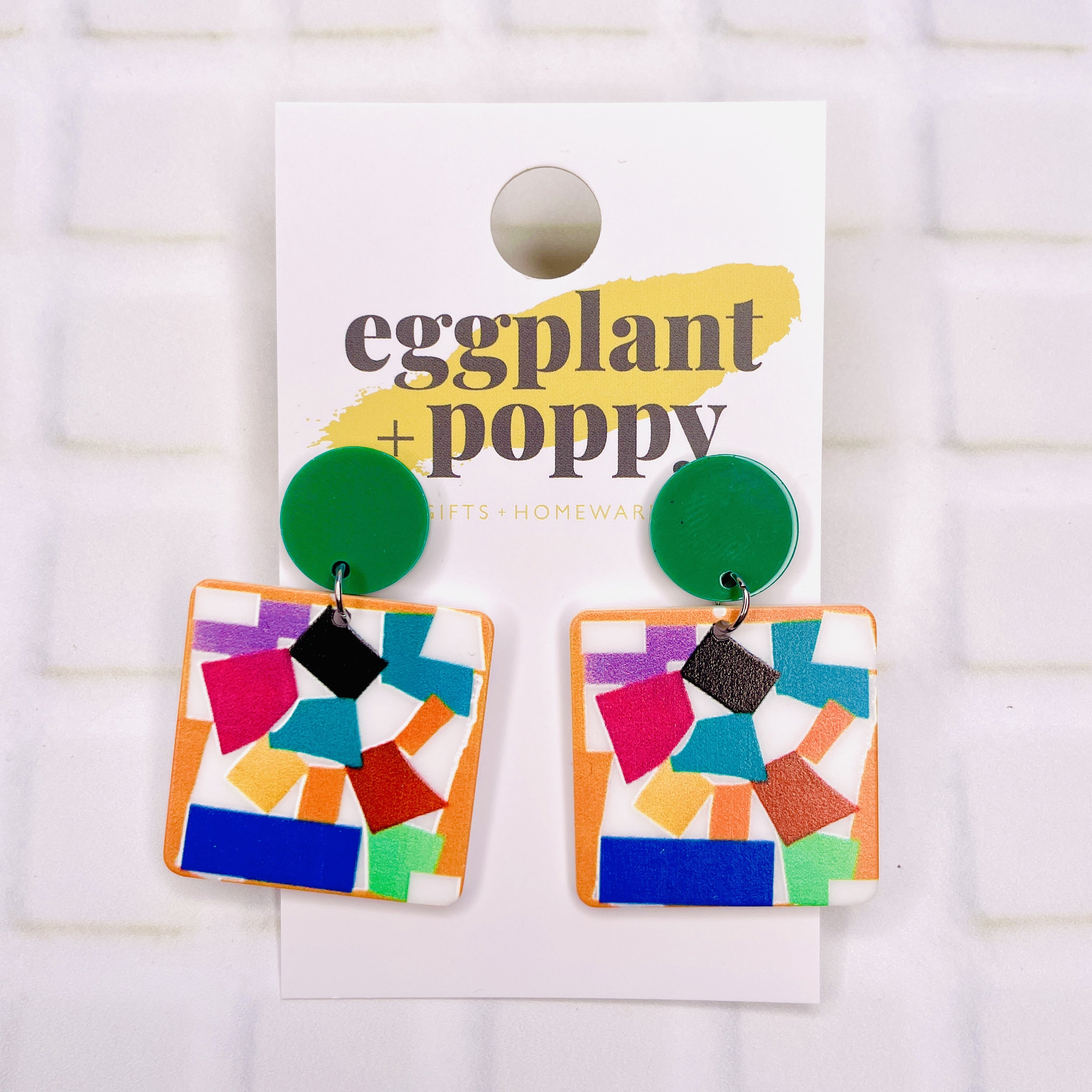 Coloured Mosaic Earrings