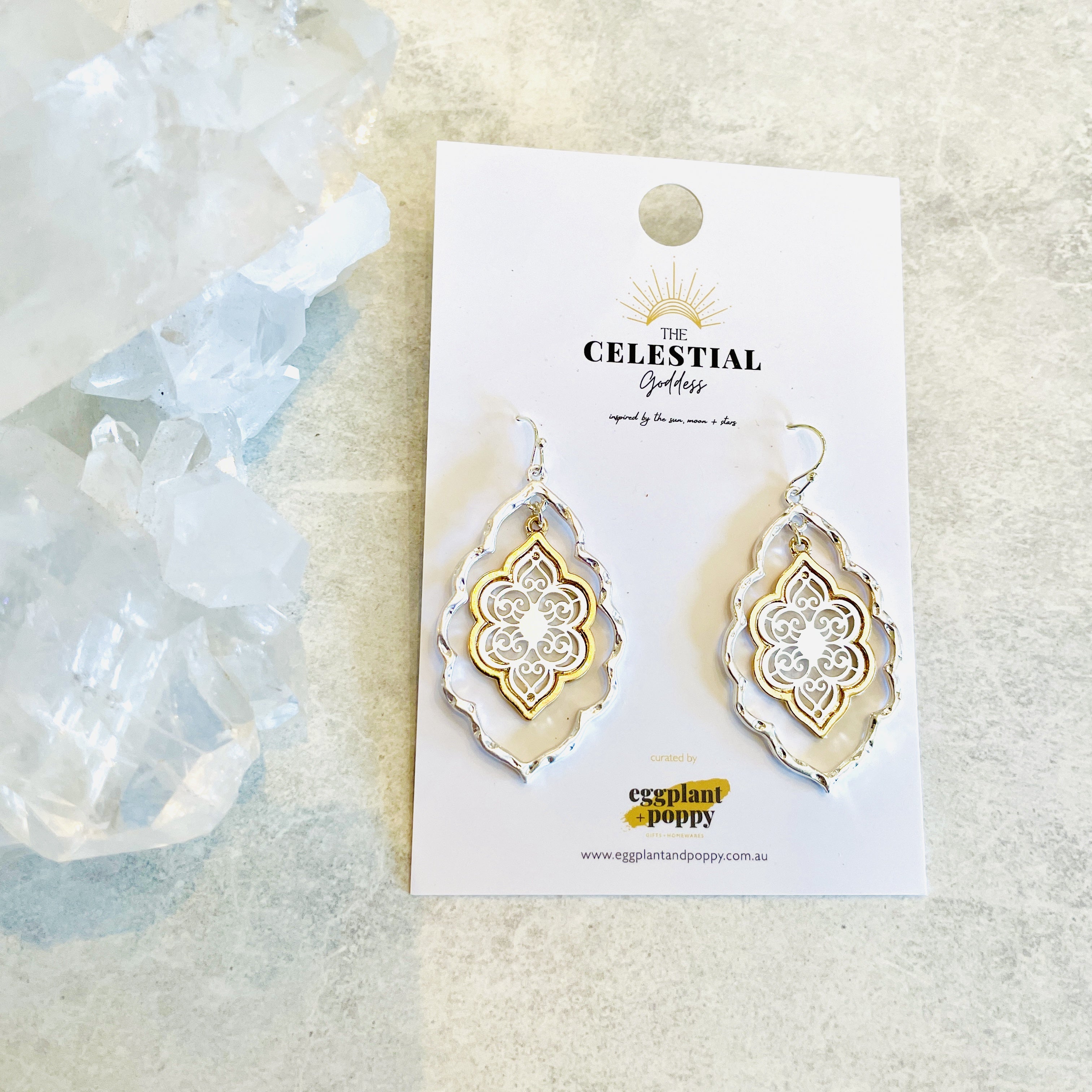 Dual Tone Empress Earrings