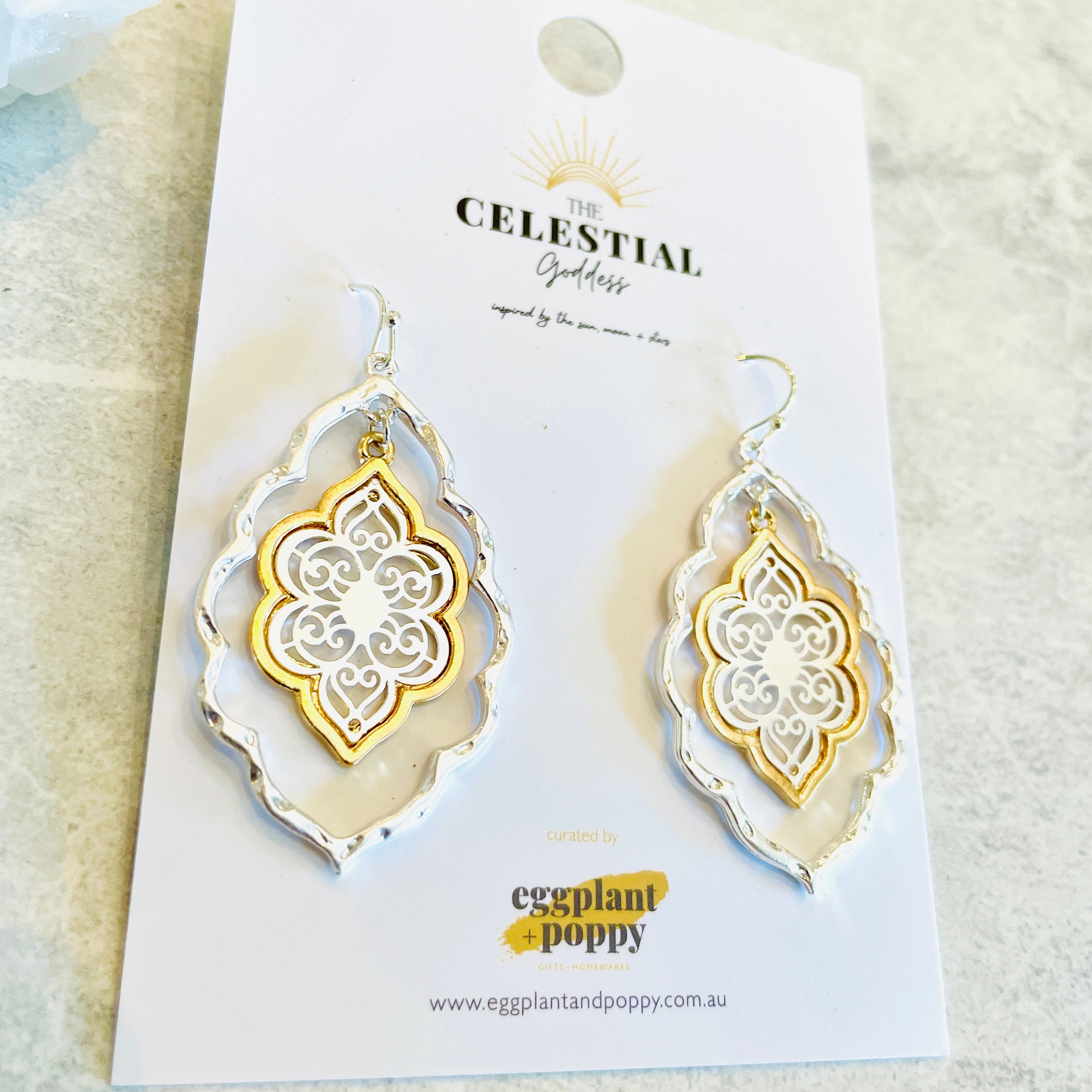 Dual Tone Empress Earrings