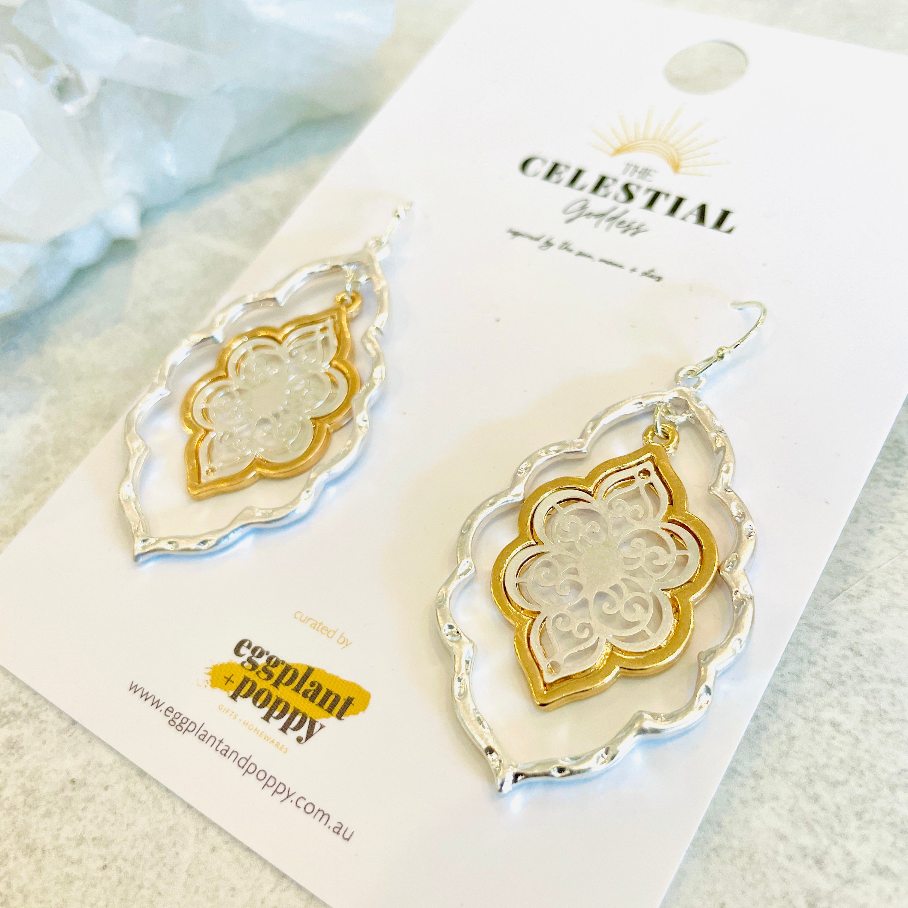 Dual Tone Empress Earrings