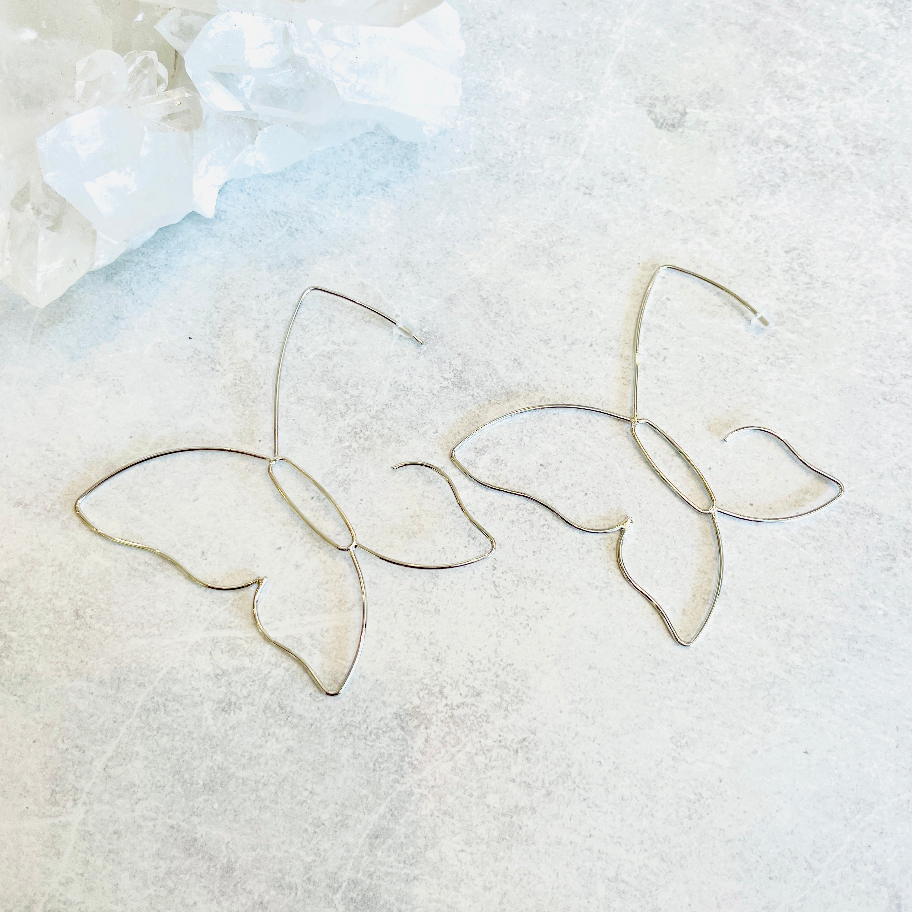 Wired Butterfly Hoop Earrings
