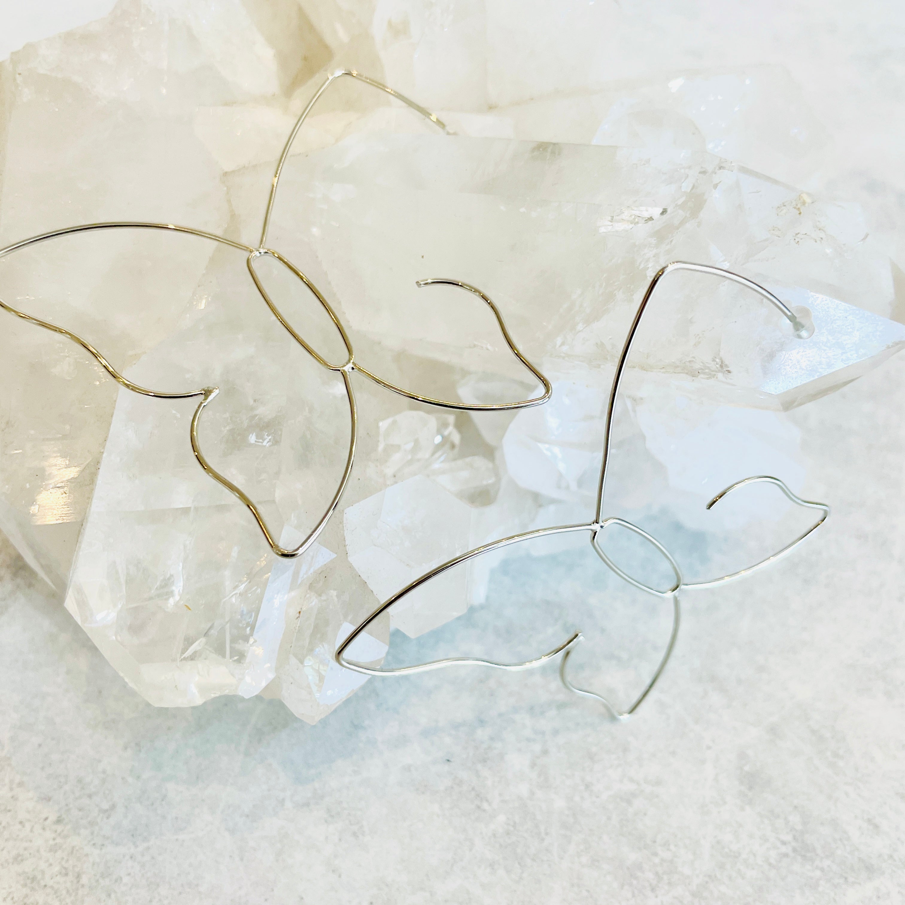 Wired Butterfly Hoop Earrings