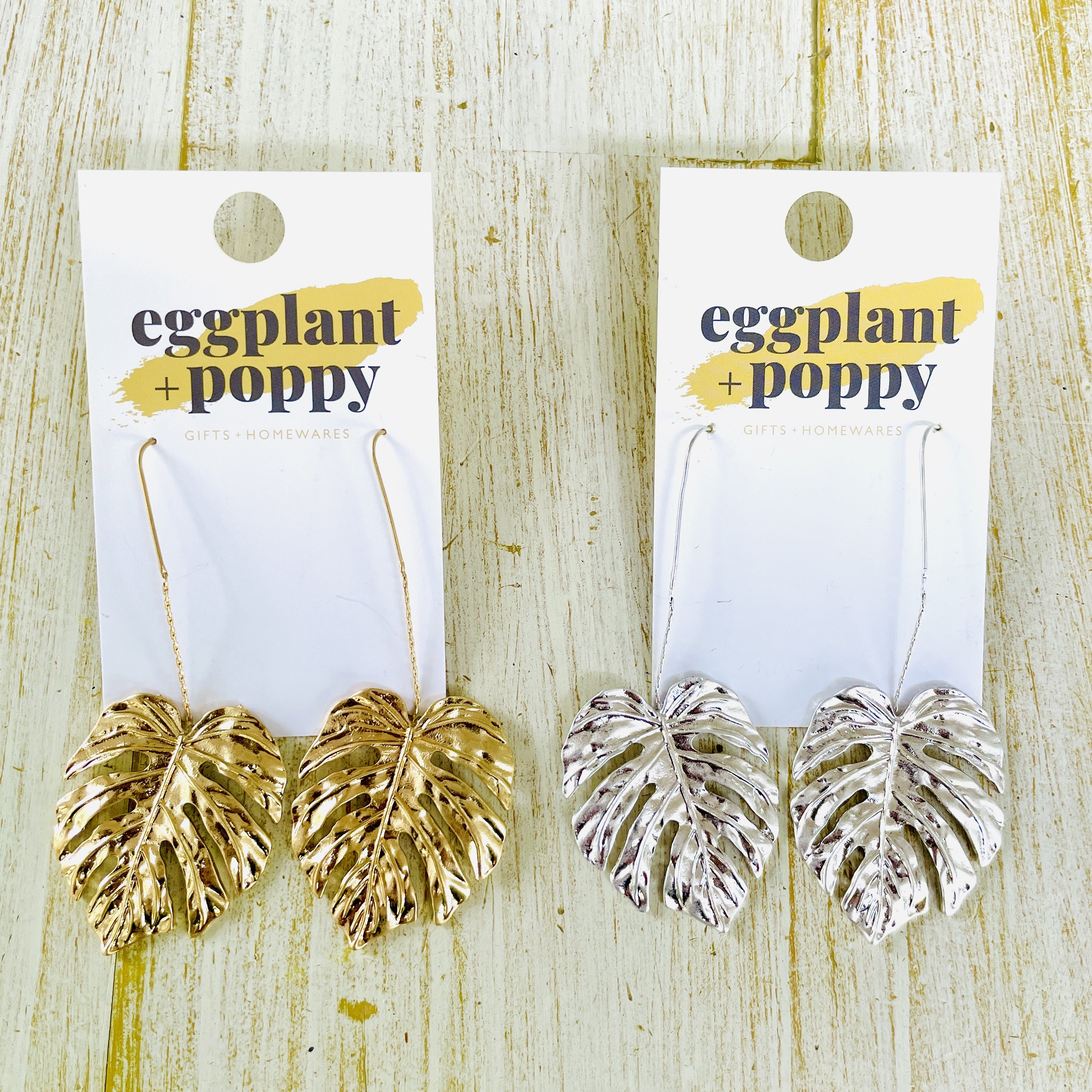 Etched Leaf Earrings