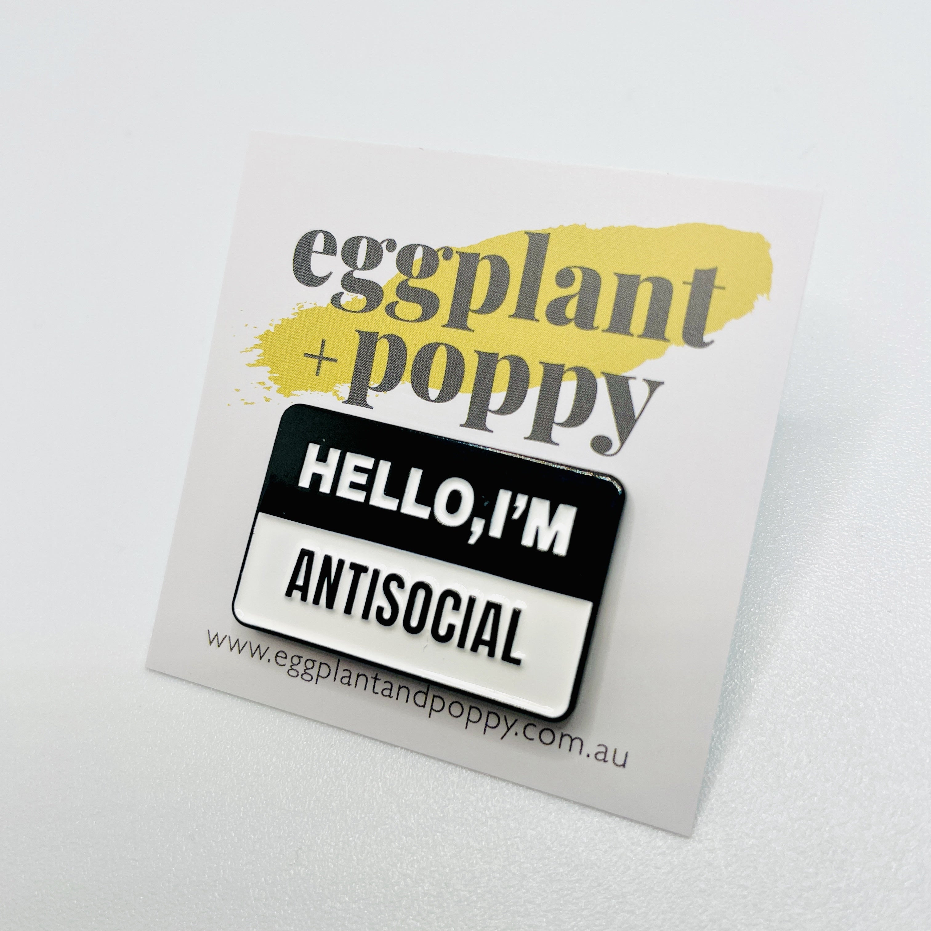 Enamel Pin - Hello, I'm Antisocial
