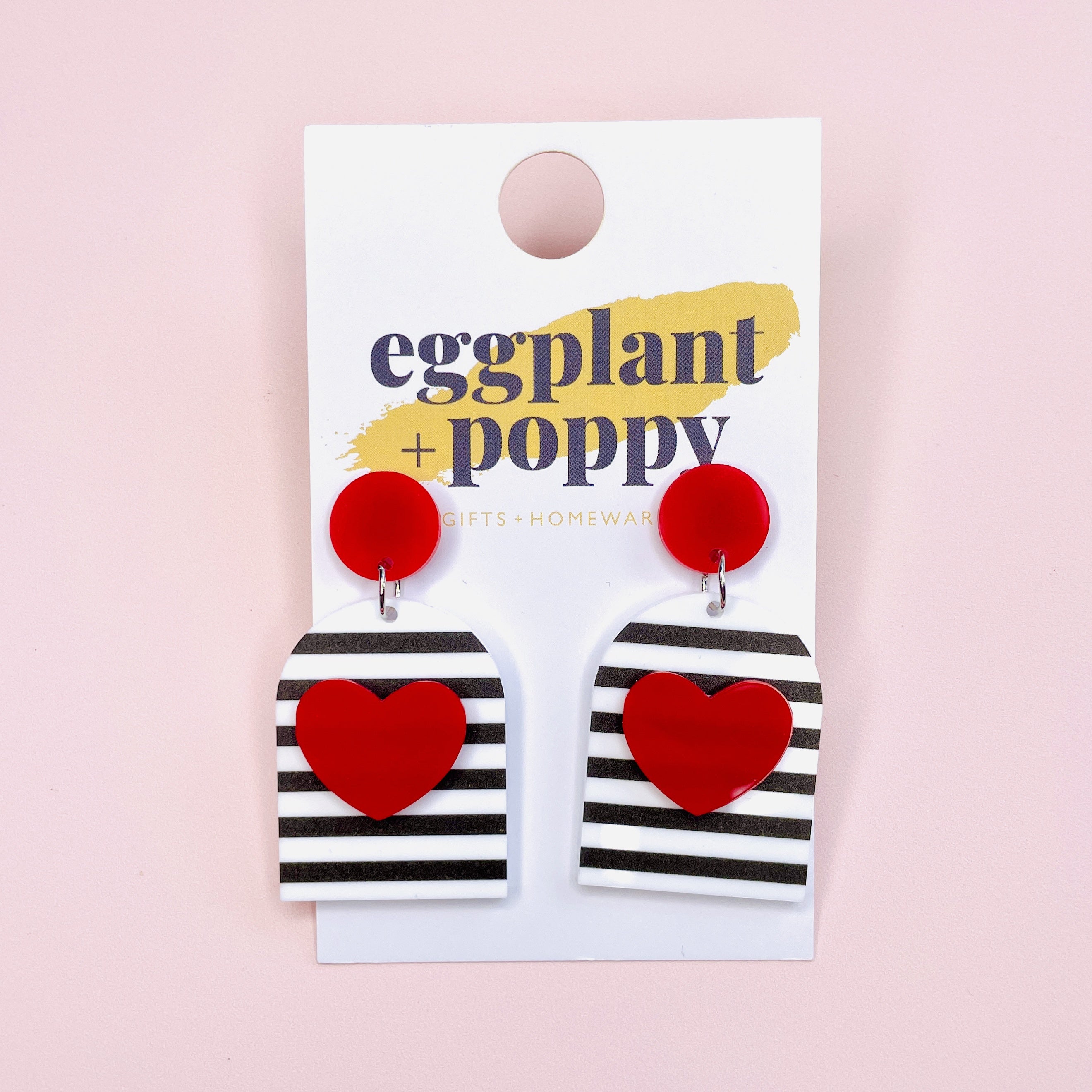 Heart & Stripes Earrings