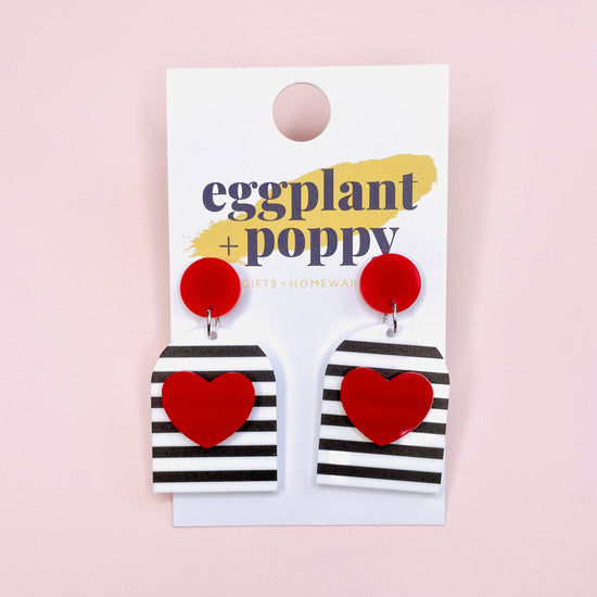Heart & Stripes Earrings