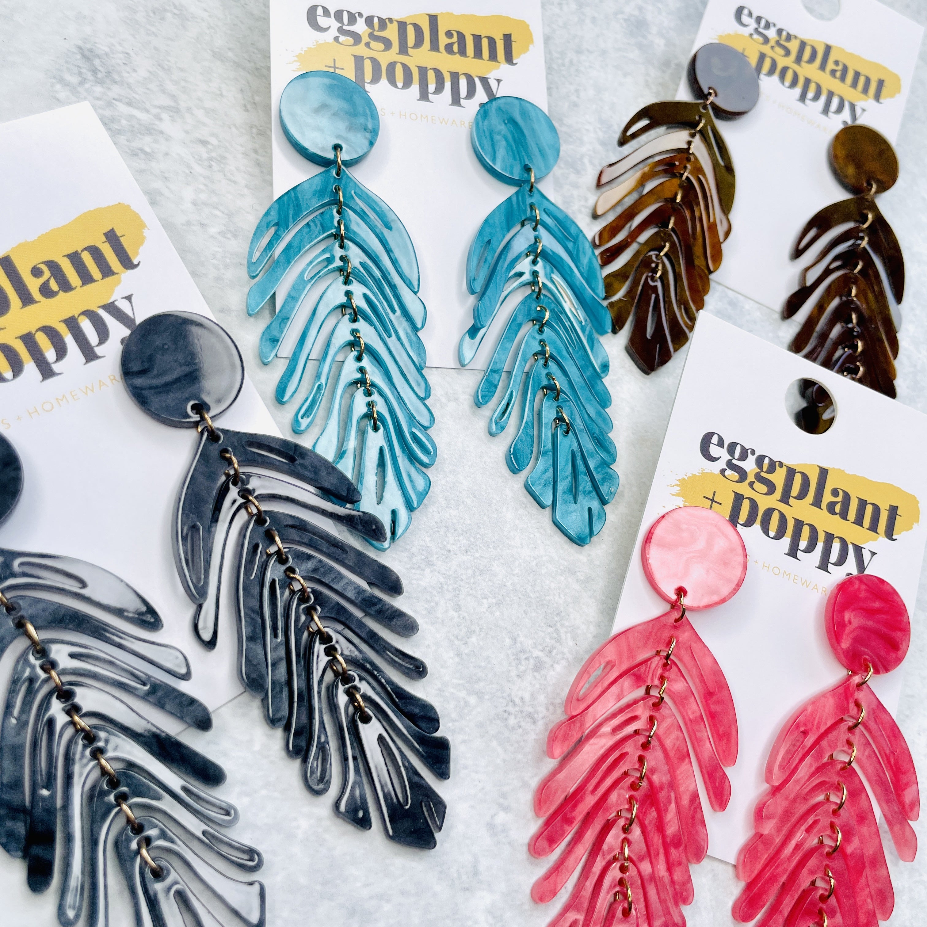 Acrylic Feather Earrings