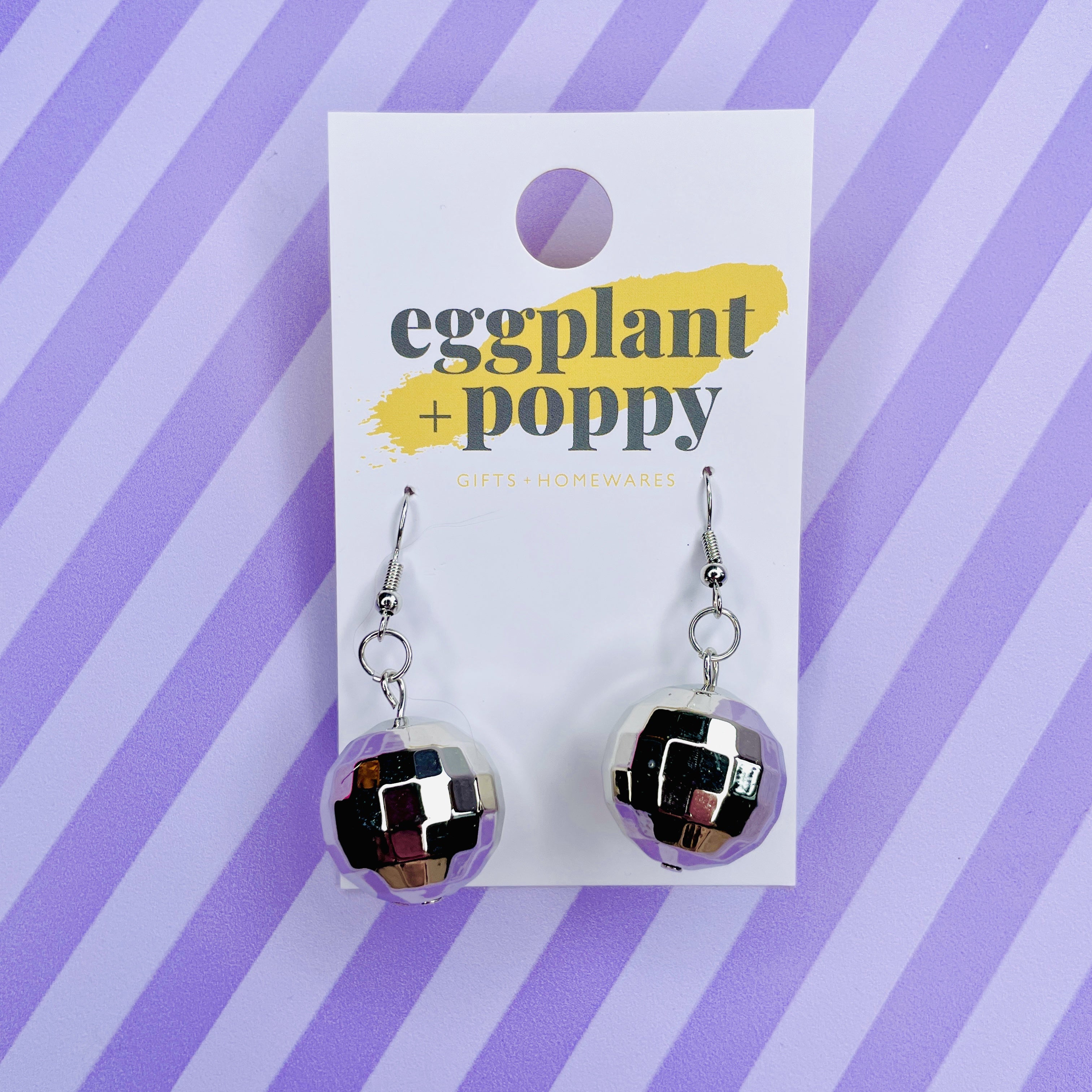 Silver Disco Ball Earrings