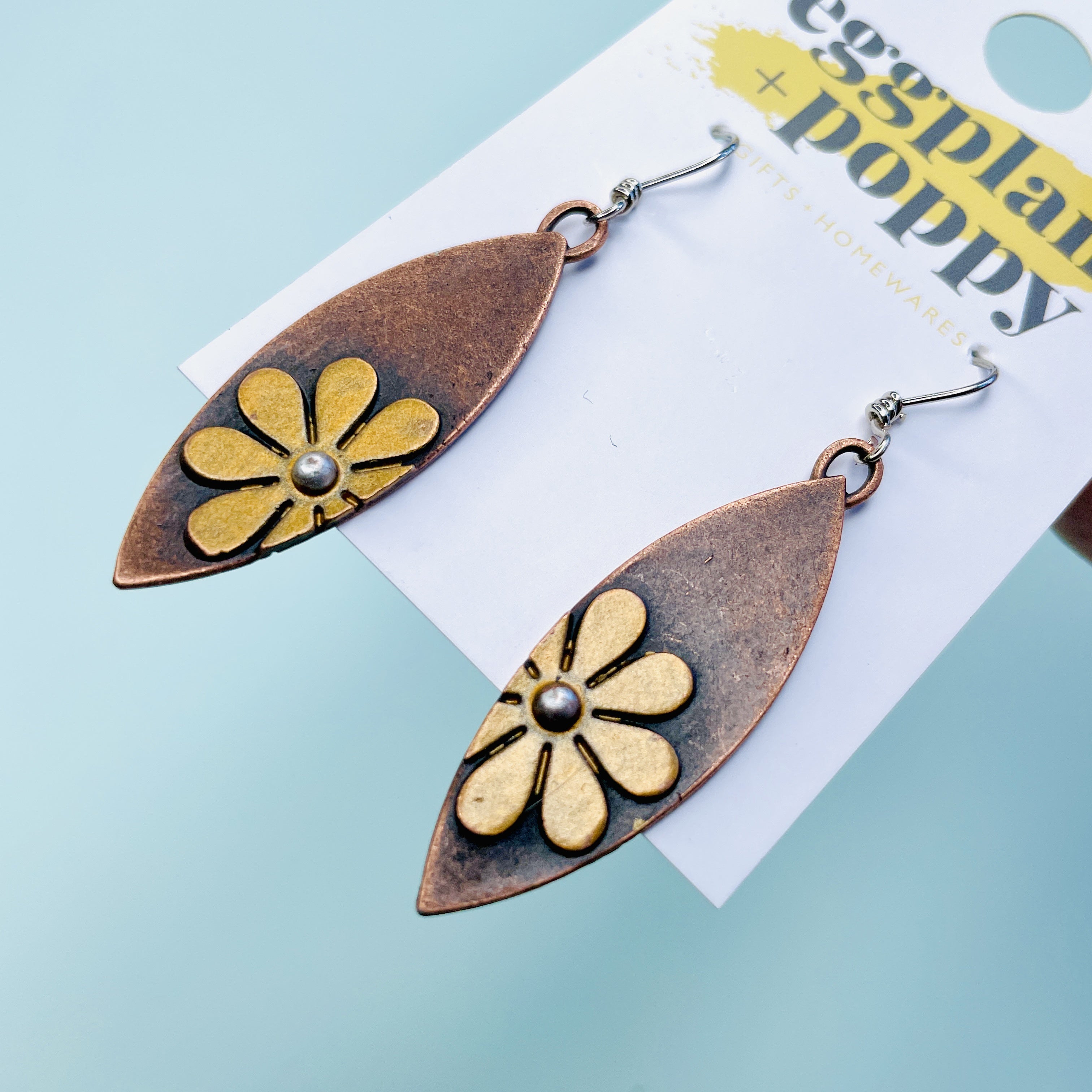 Metal Daisy Earrings