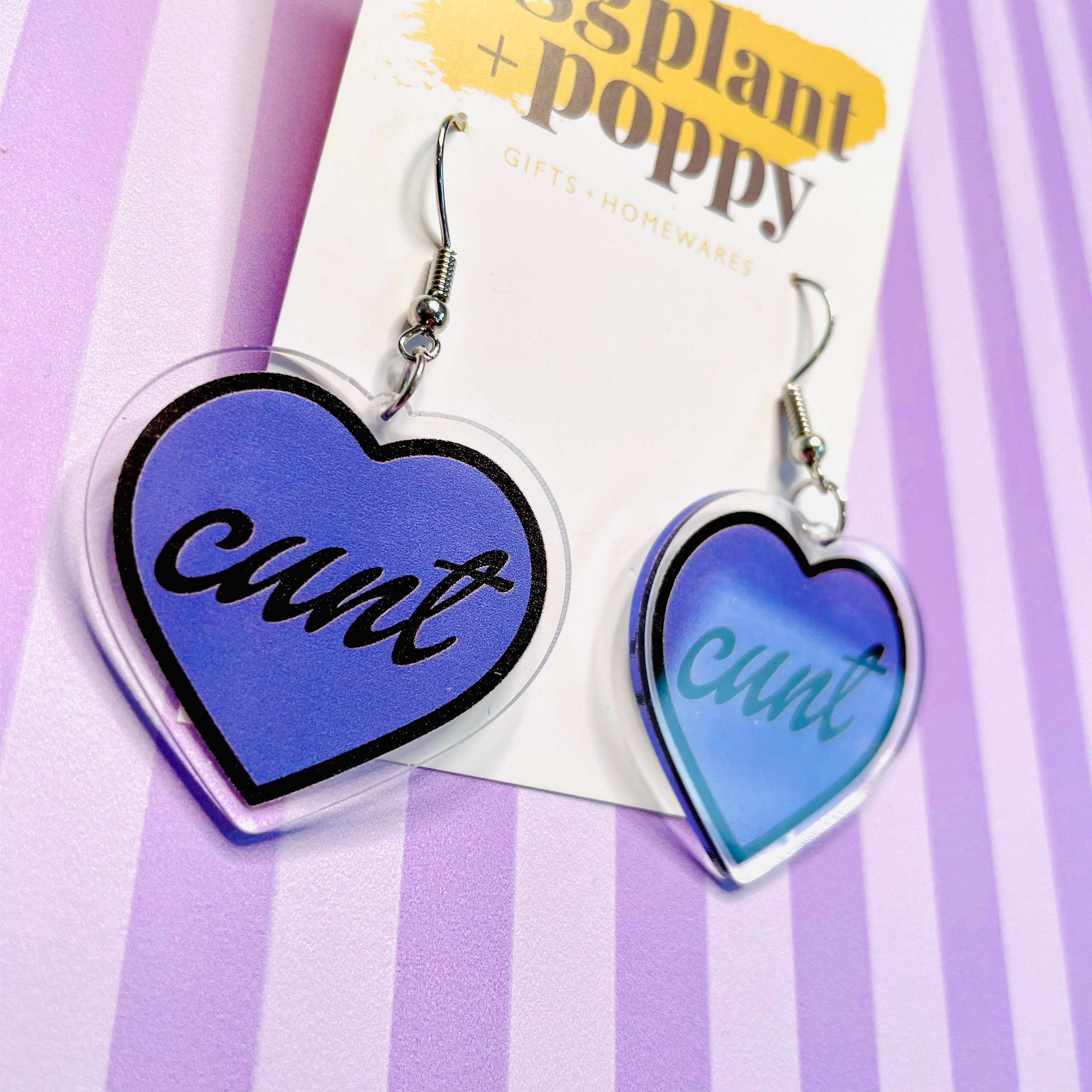 C*nt Heart Earrings