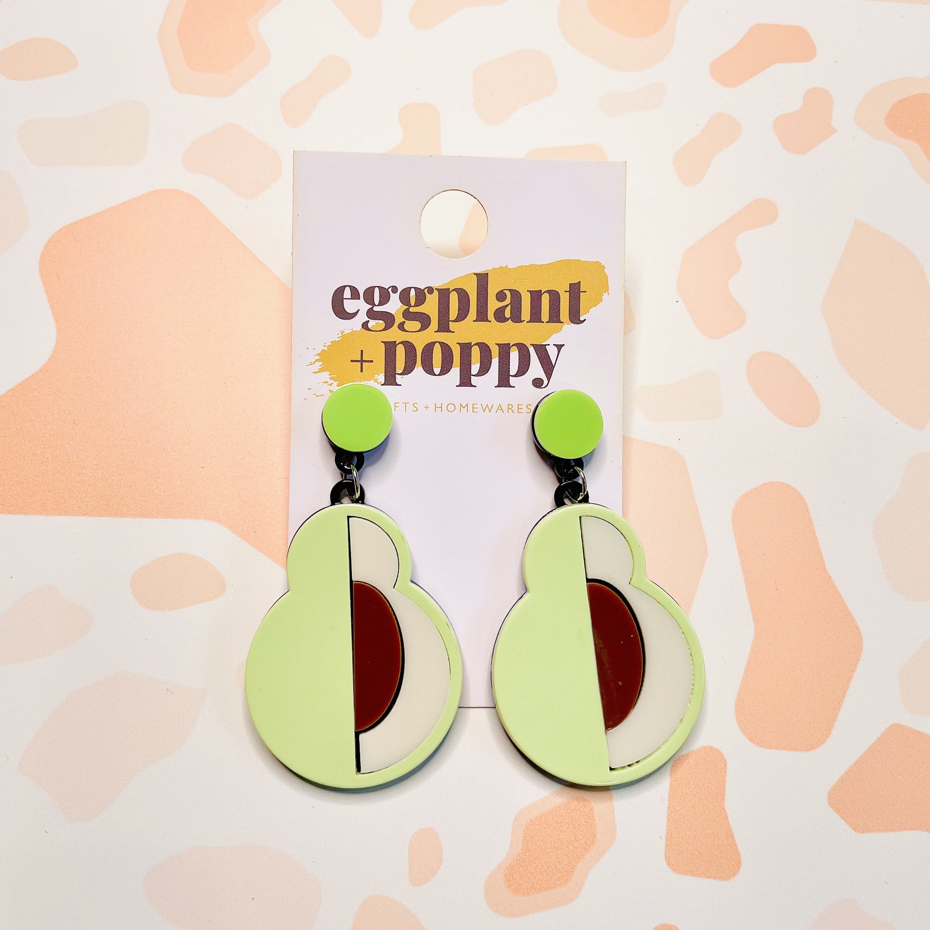 Half Avocado Earrings