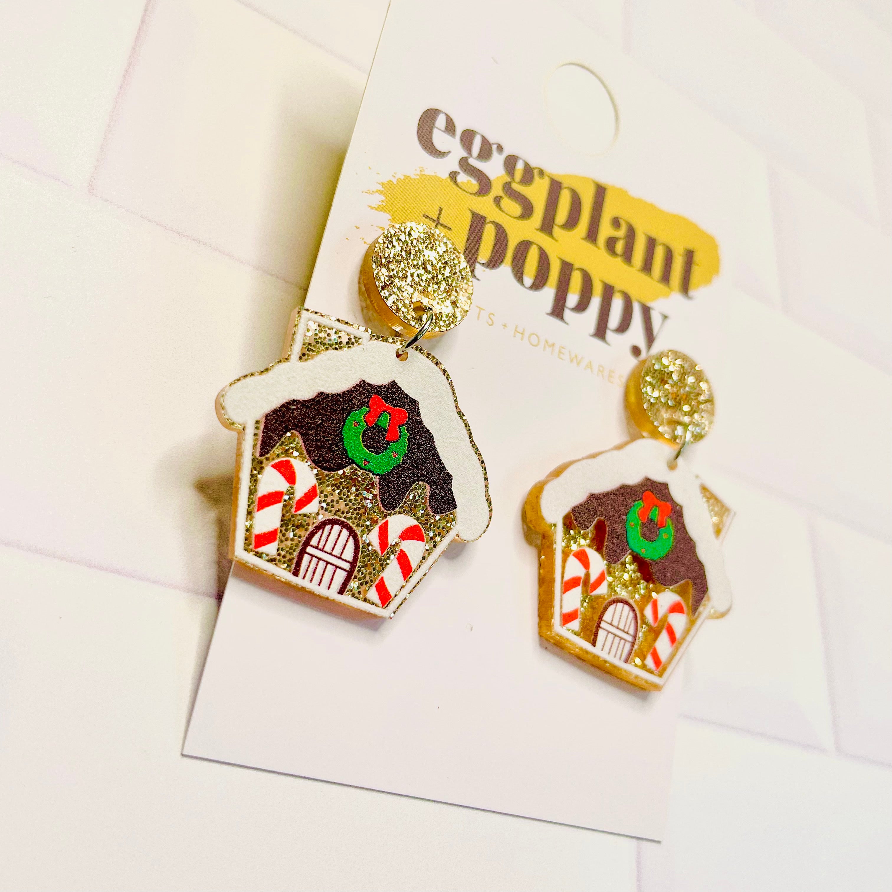 Gingerbread House Earrings
