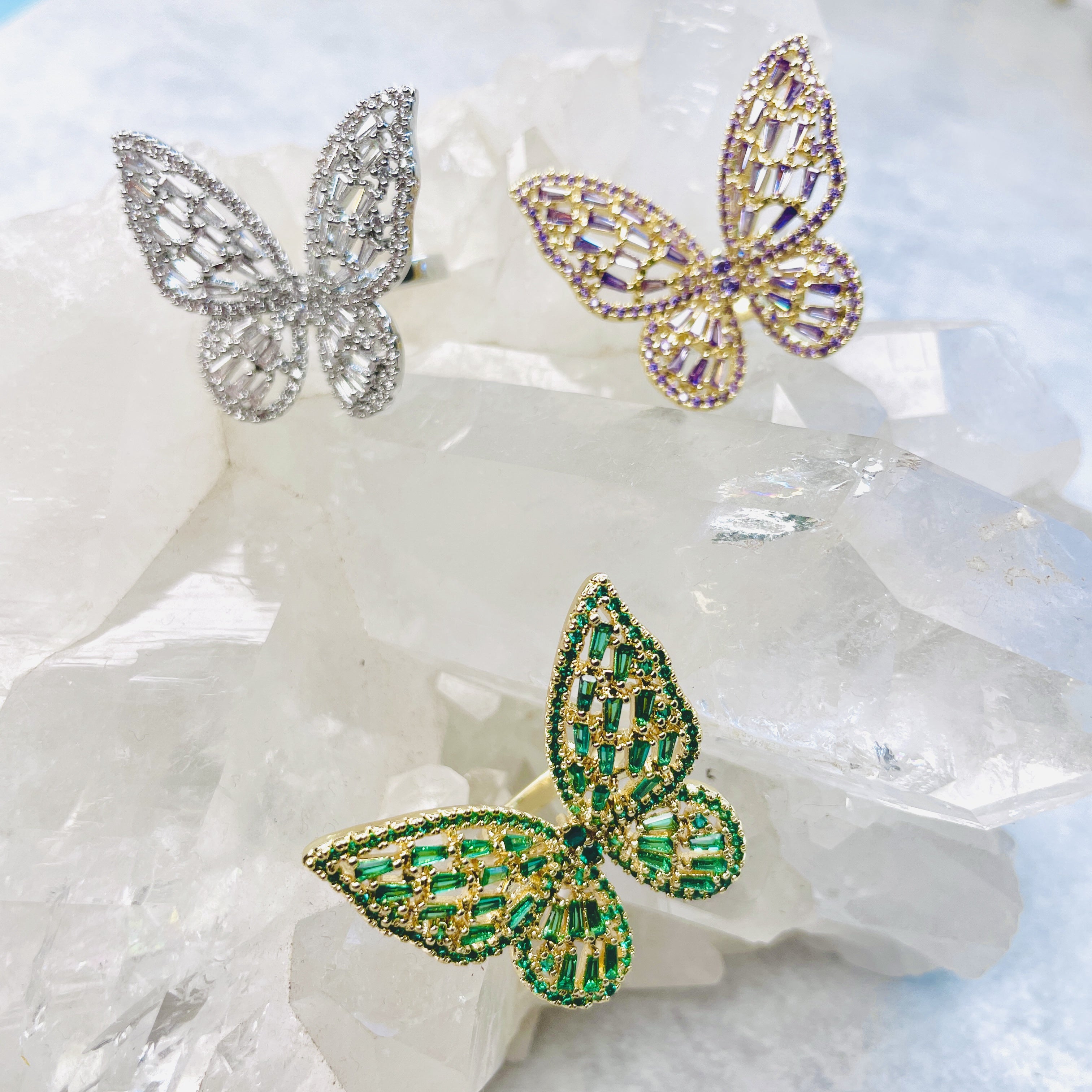 Butterfly Sparkle Rings