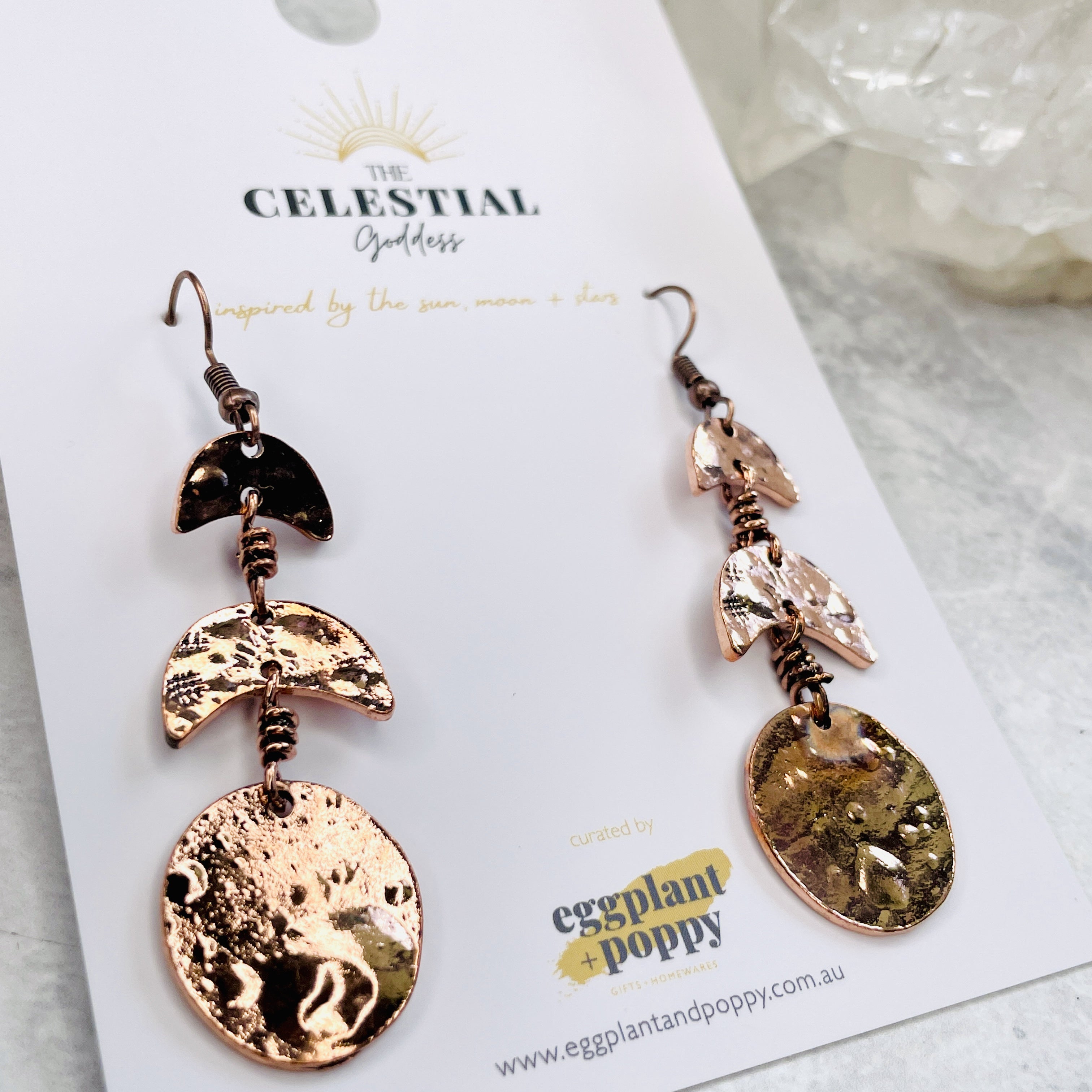 Copper Moon Earrings