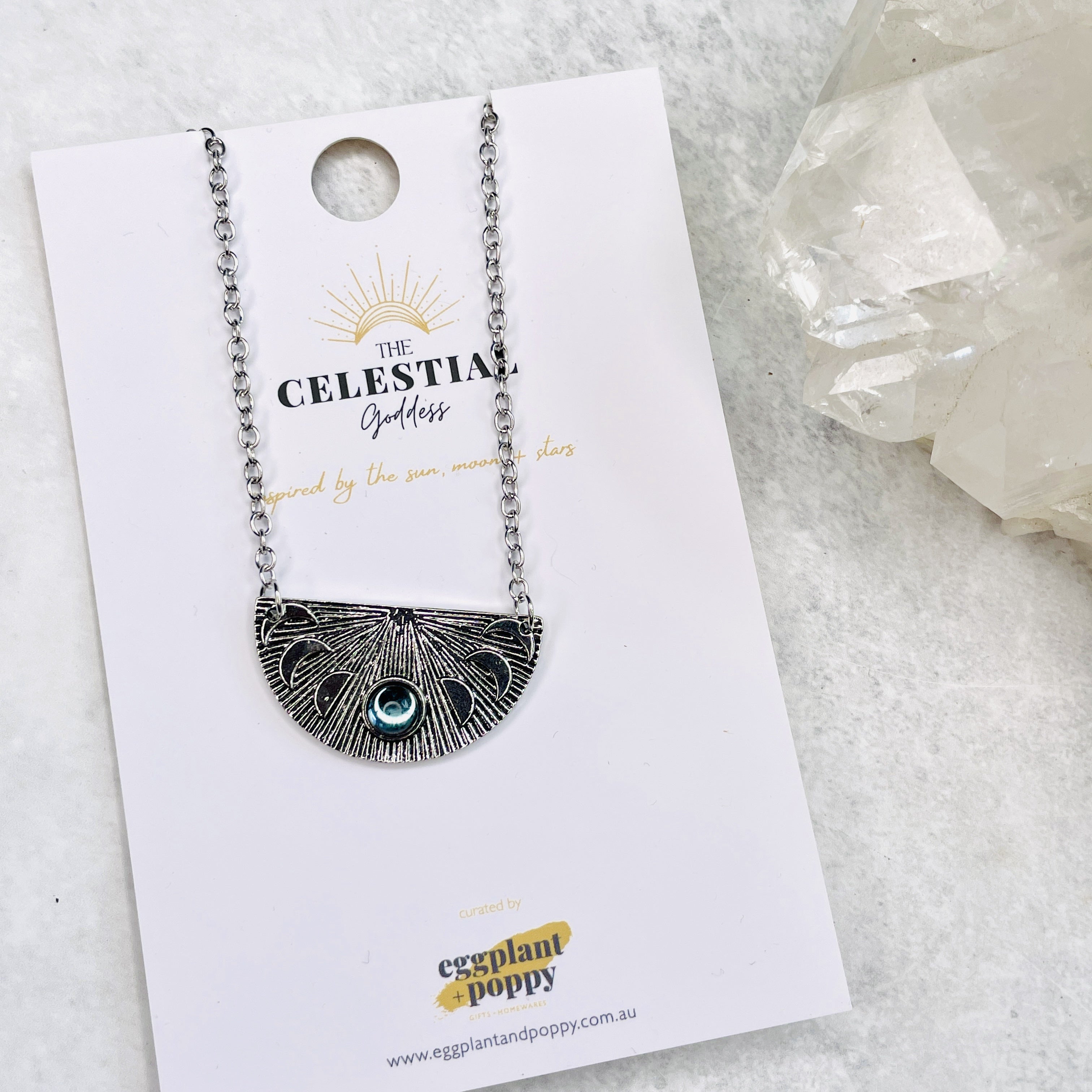 Moon Phase Plate Necklace