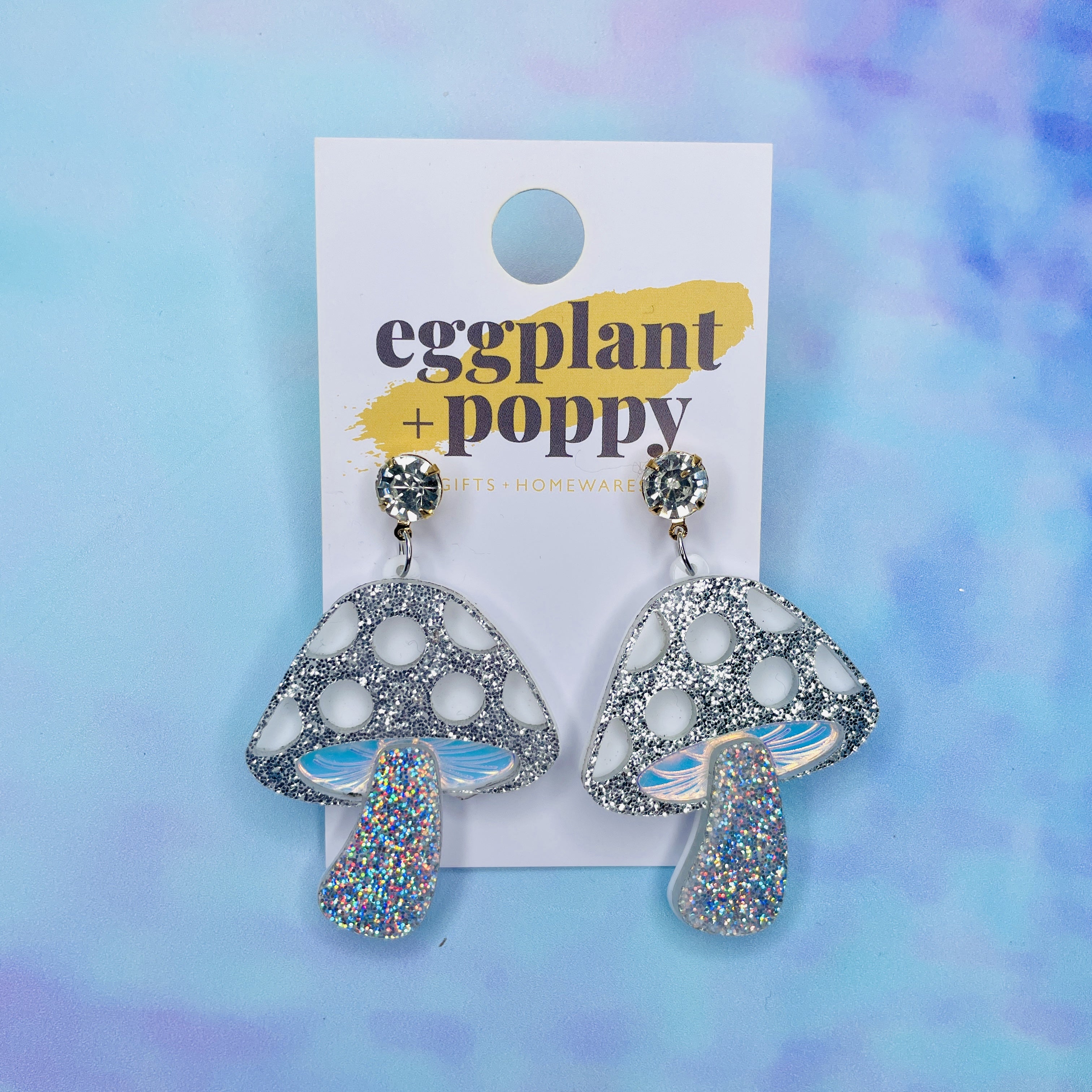 Glitter Mushroom Earrings