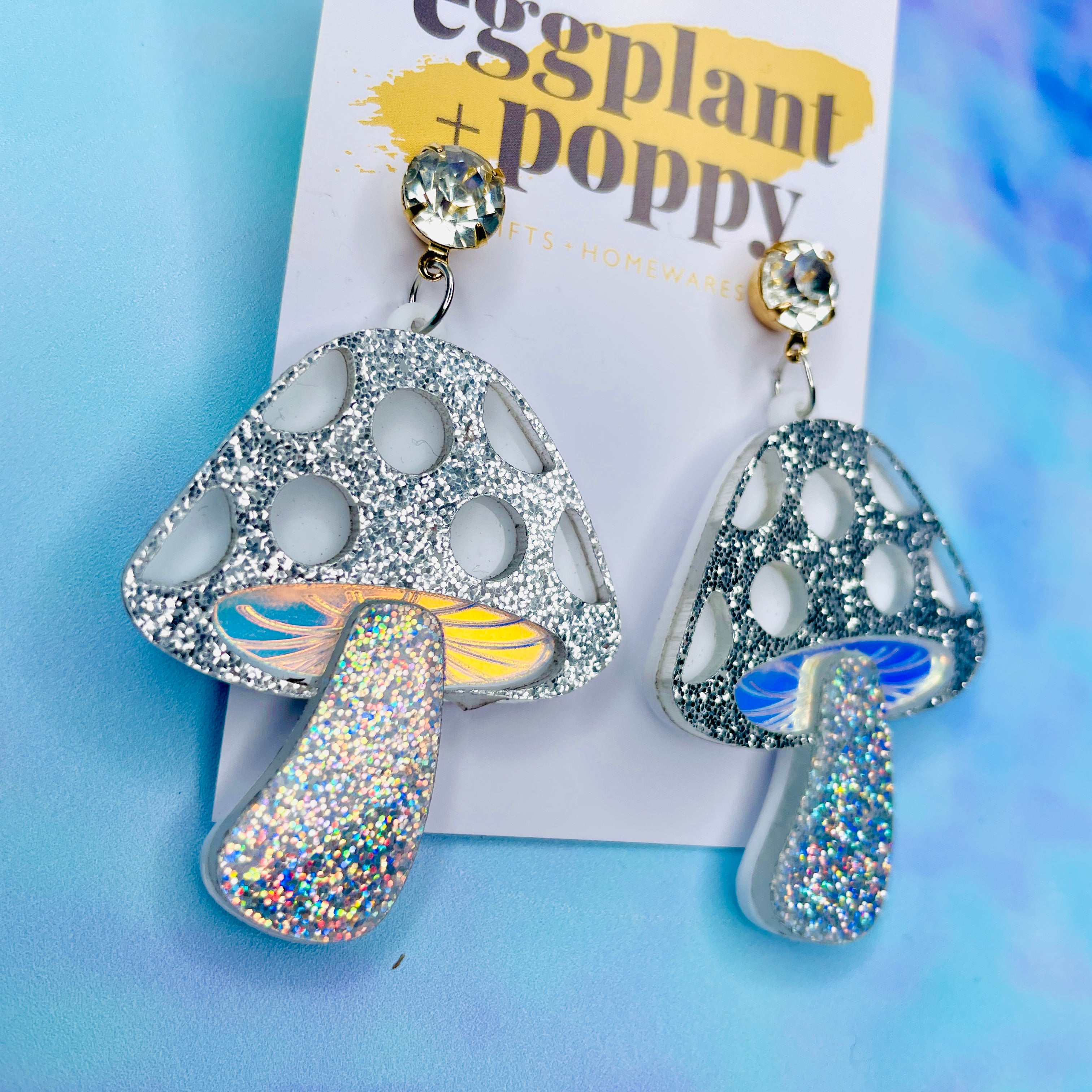 Glitter Mushroom Earrings