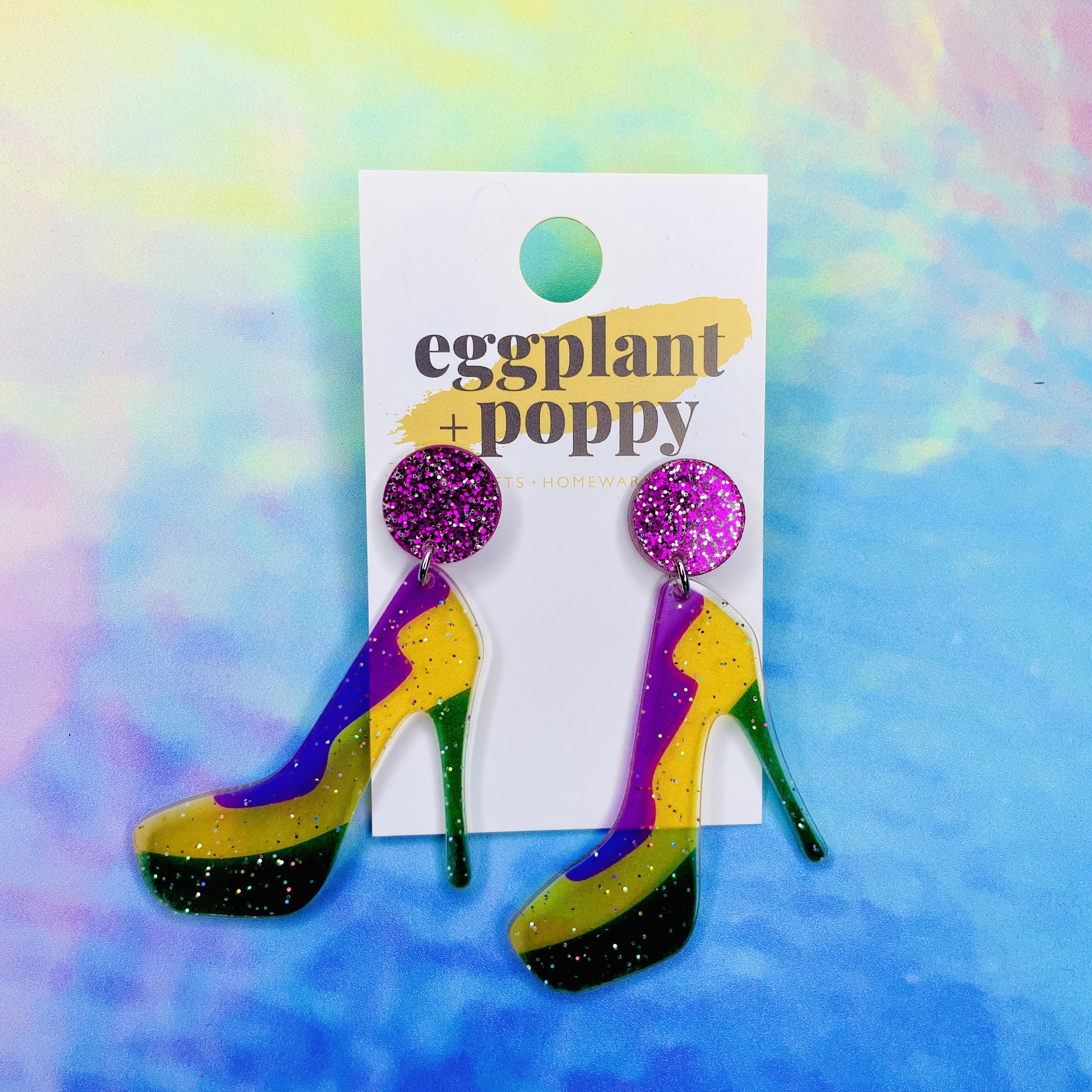 Glitter Party Heel Earrings