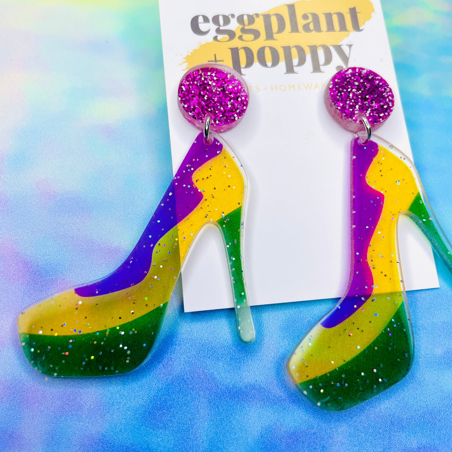 Glitter Party Heel Earrings