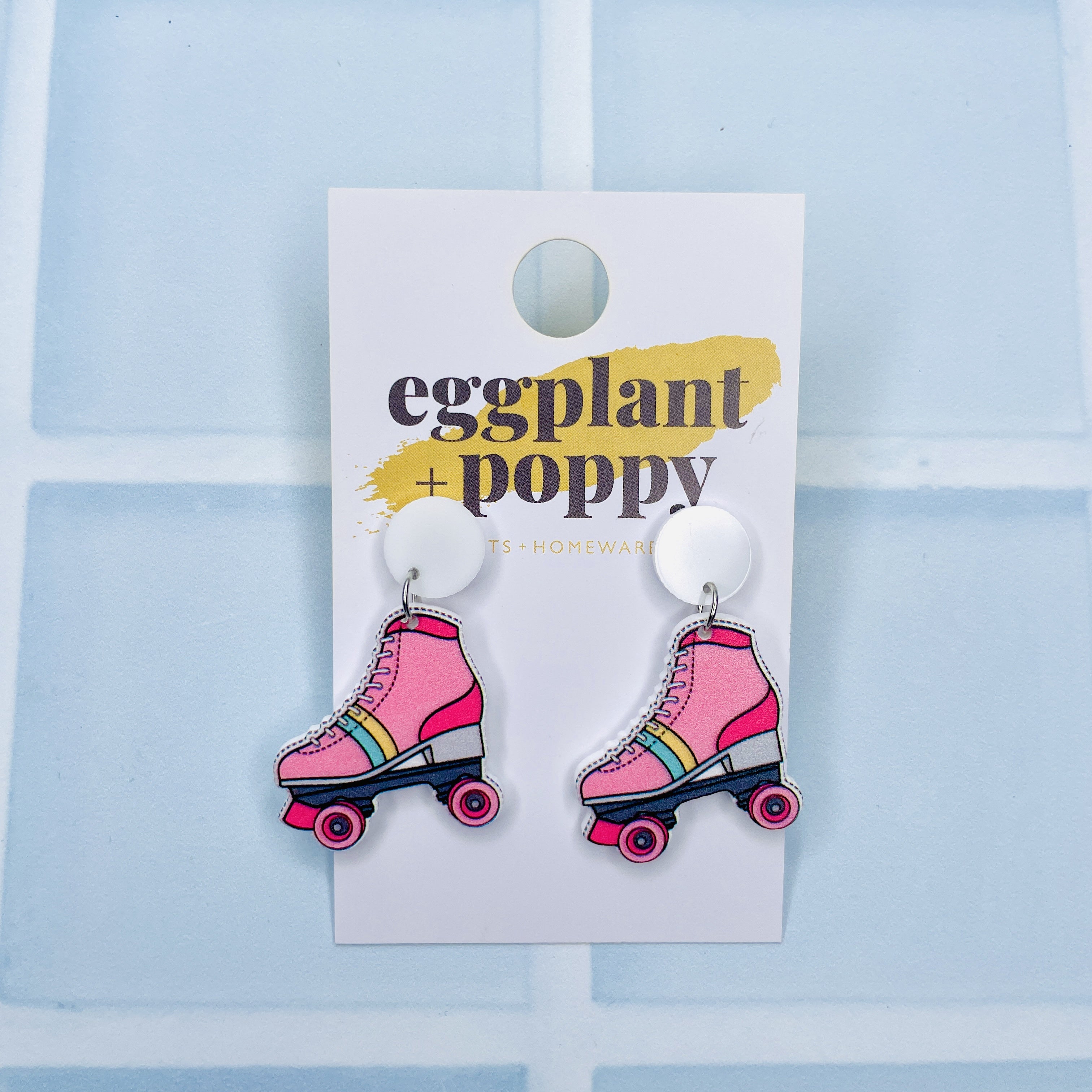 Pink Skates Earrings