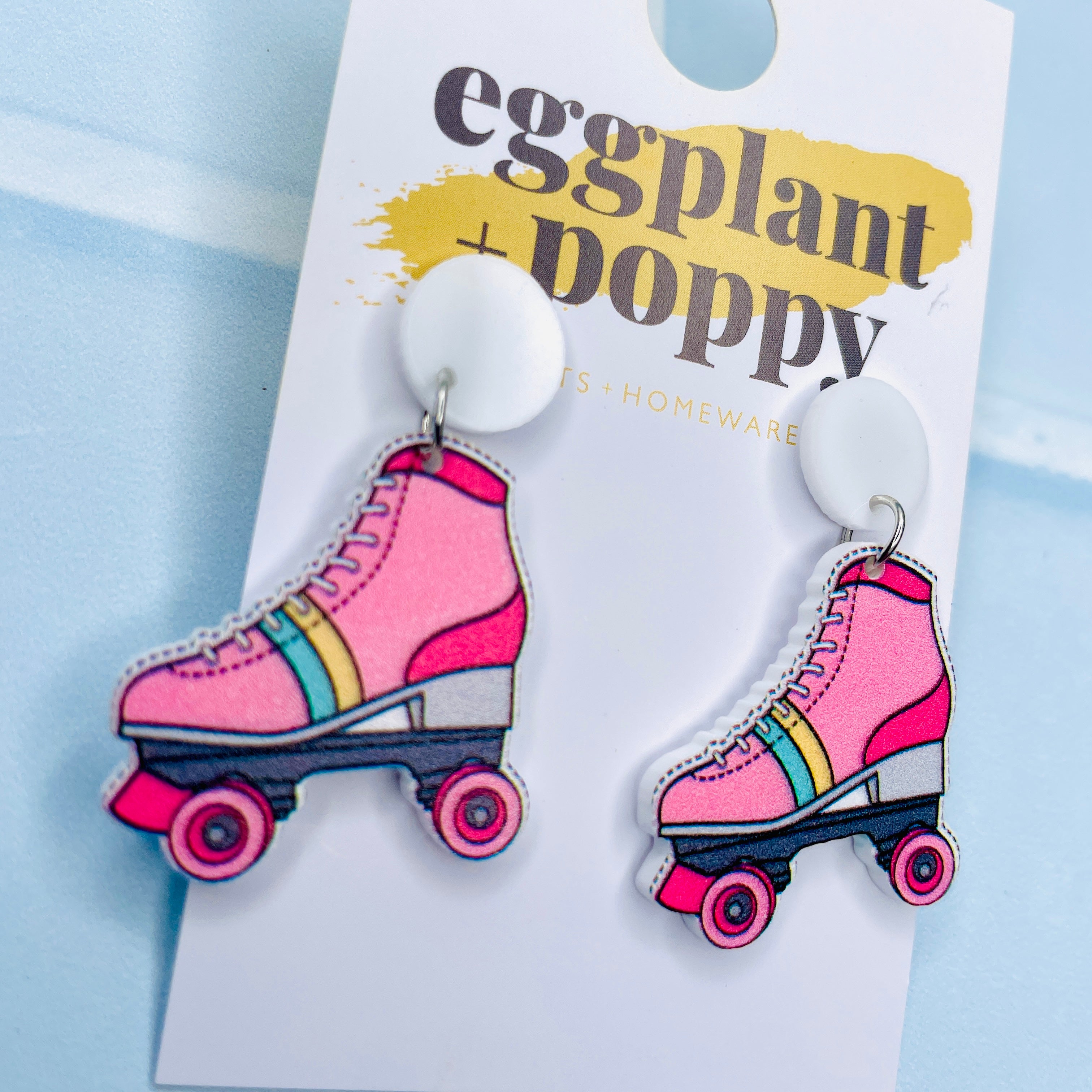 Pink Skates Earrings