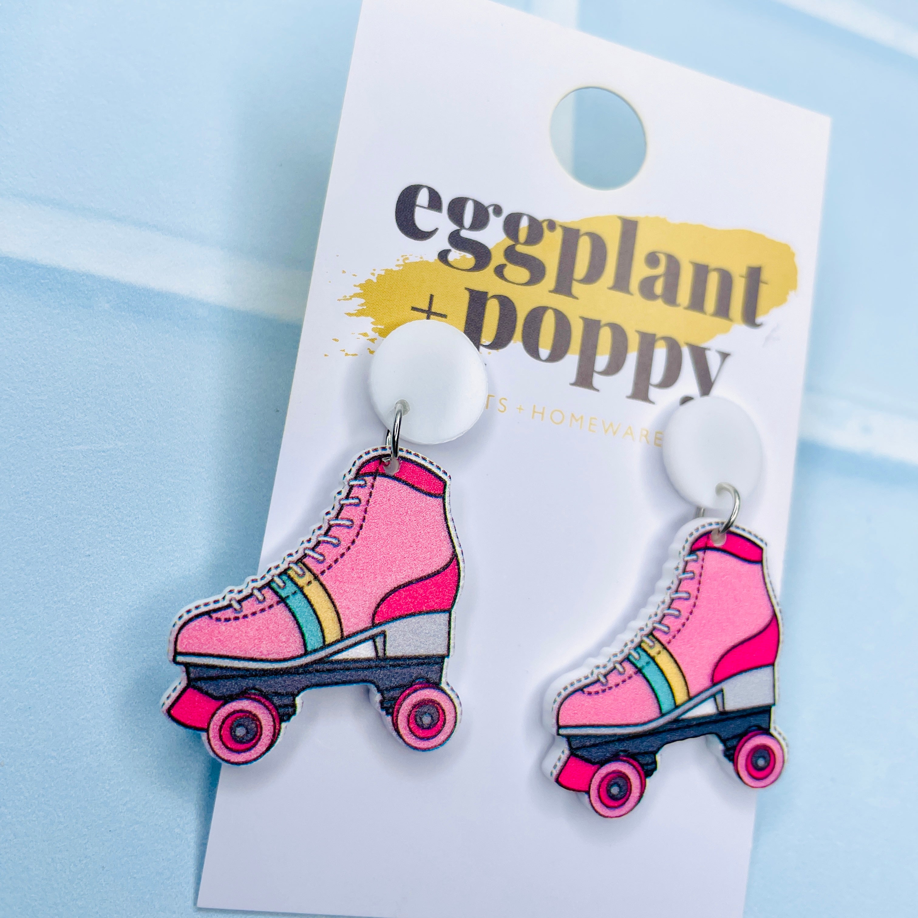 Pink Skates Earrings