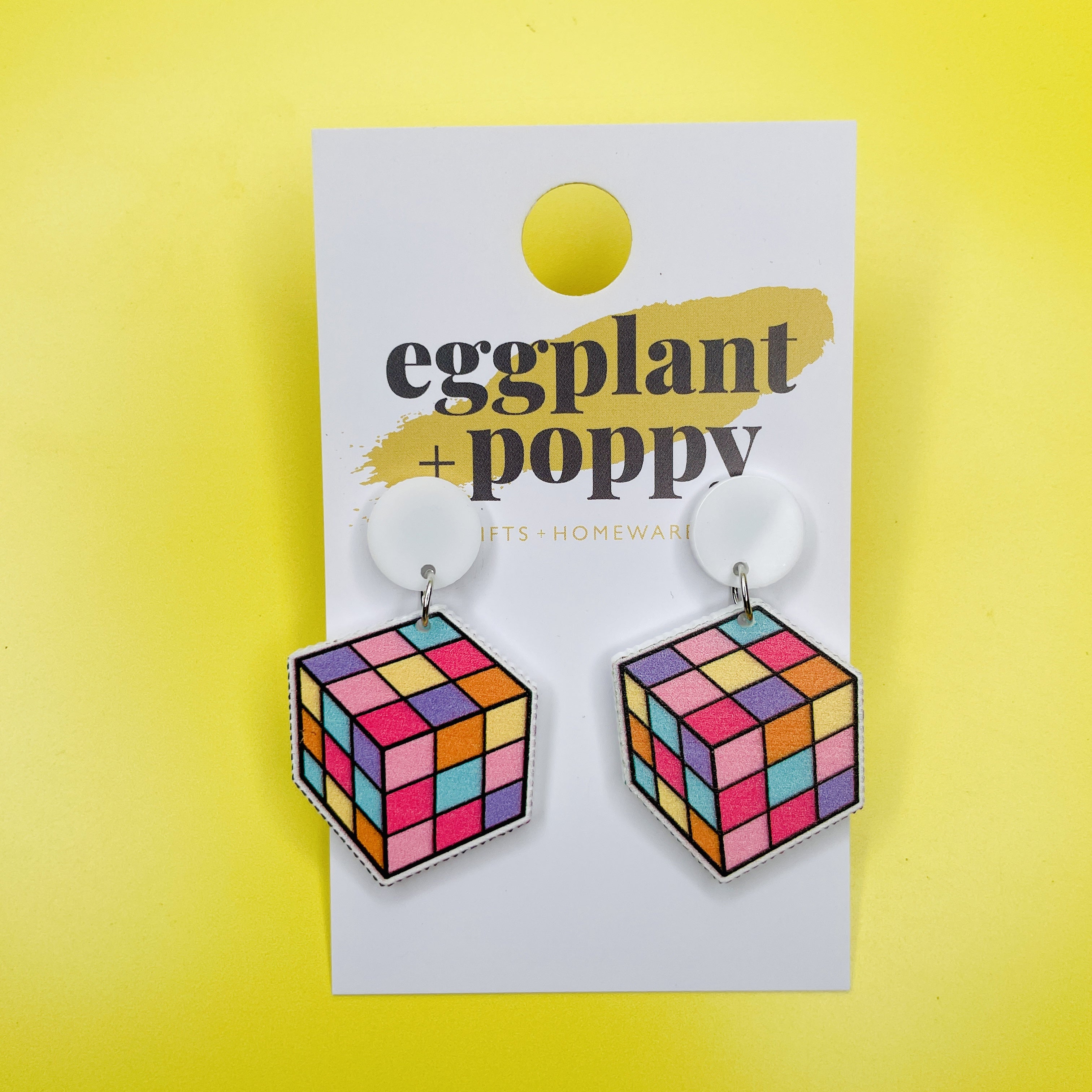Small Rubik's Cube Earrings