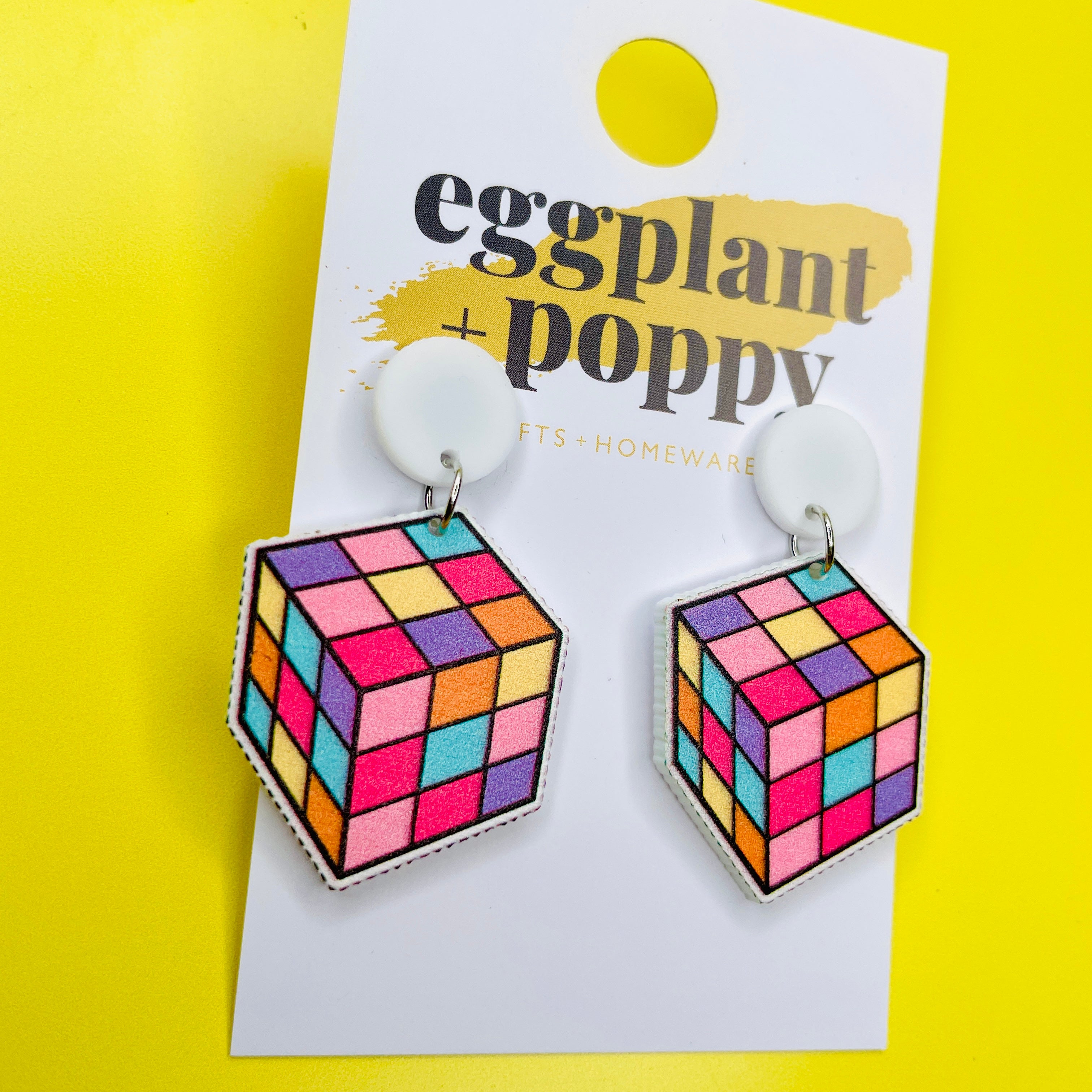 Small Rubik's Cube Earrings