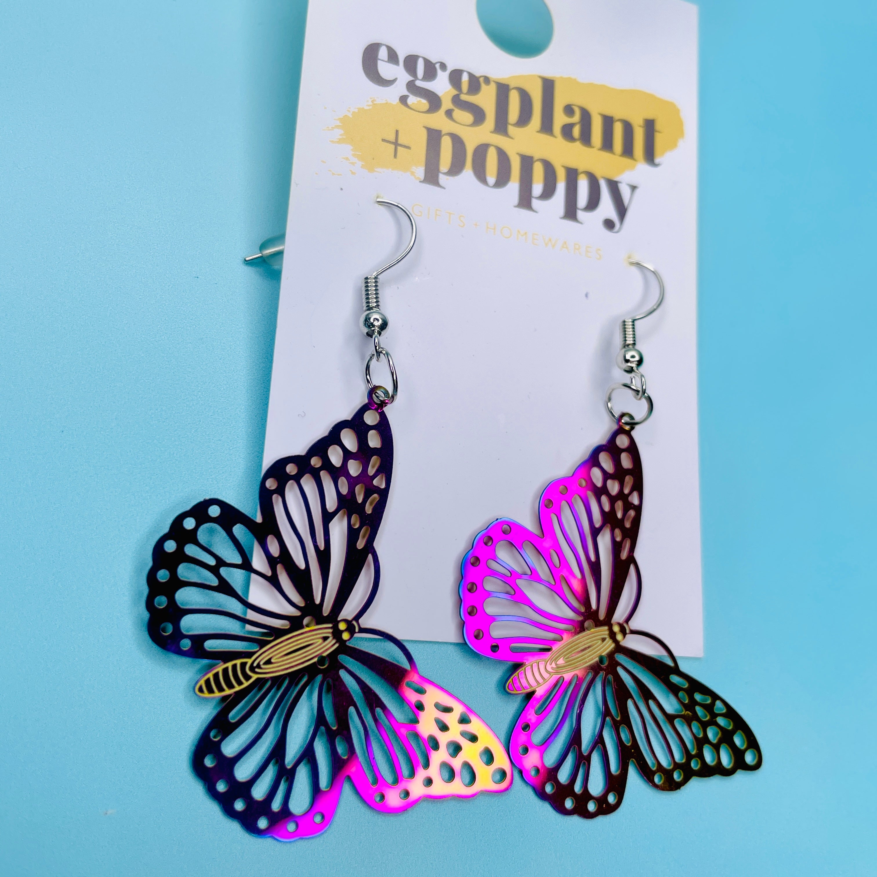 Metal Butterfly Earrings