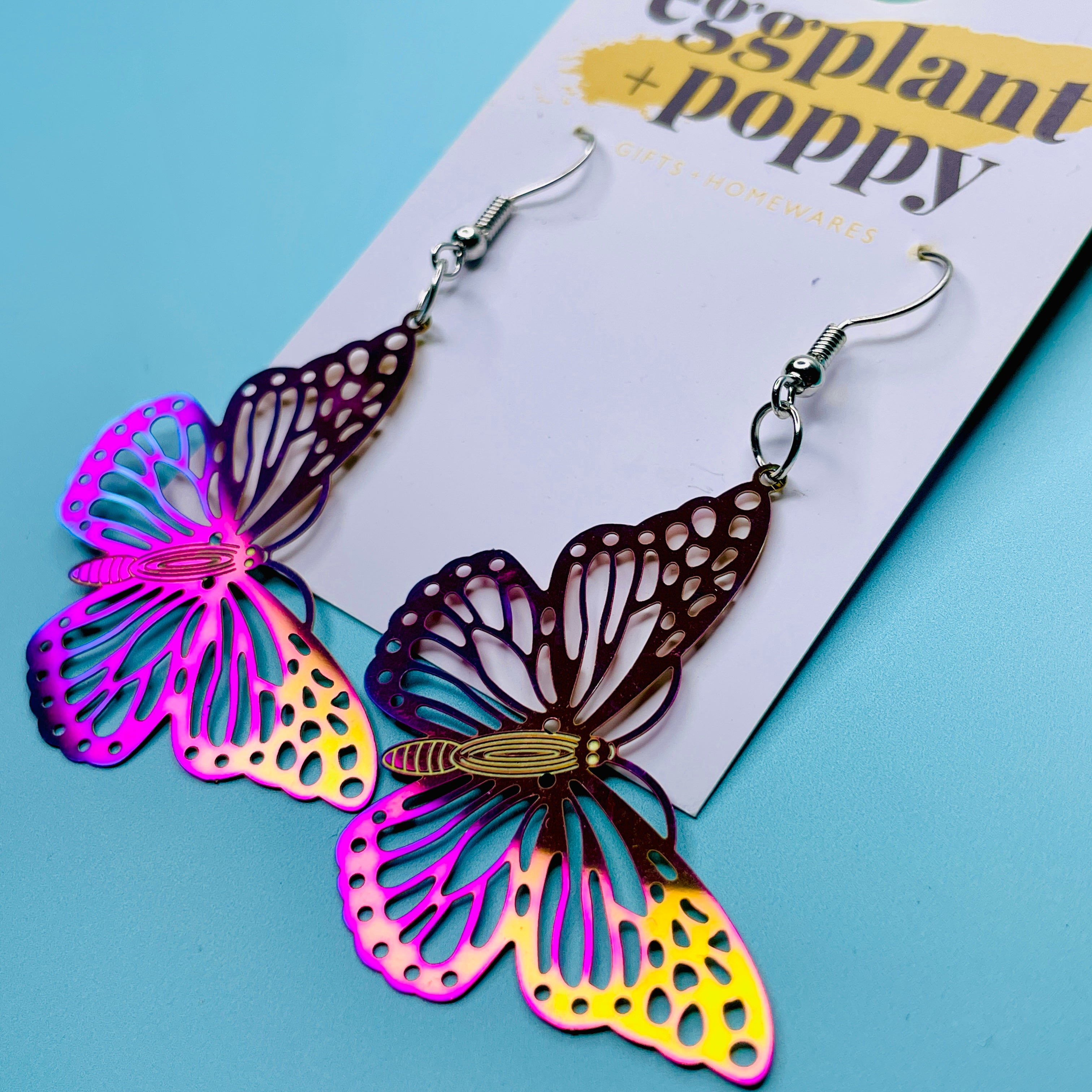 Metal Butterfly Earrings