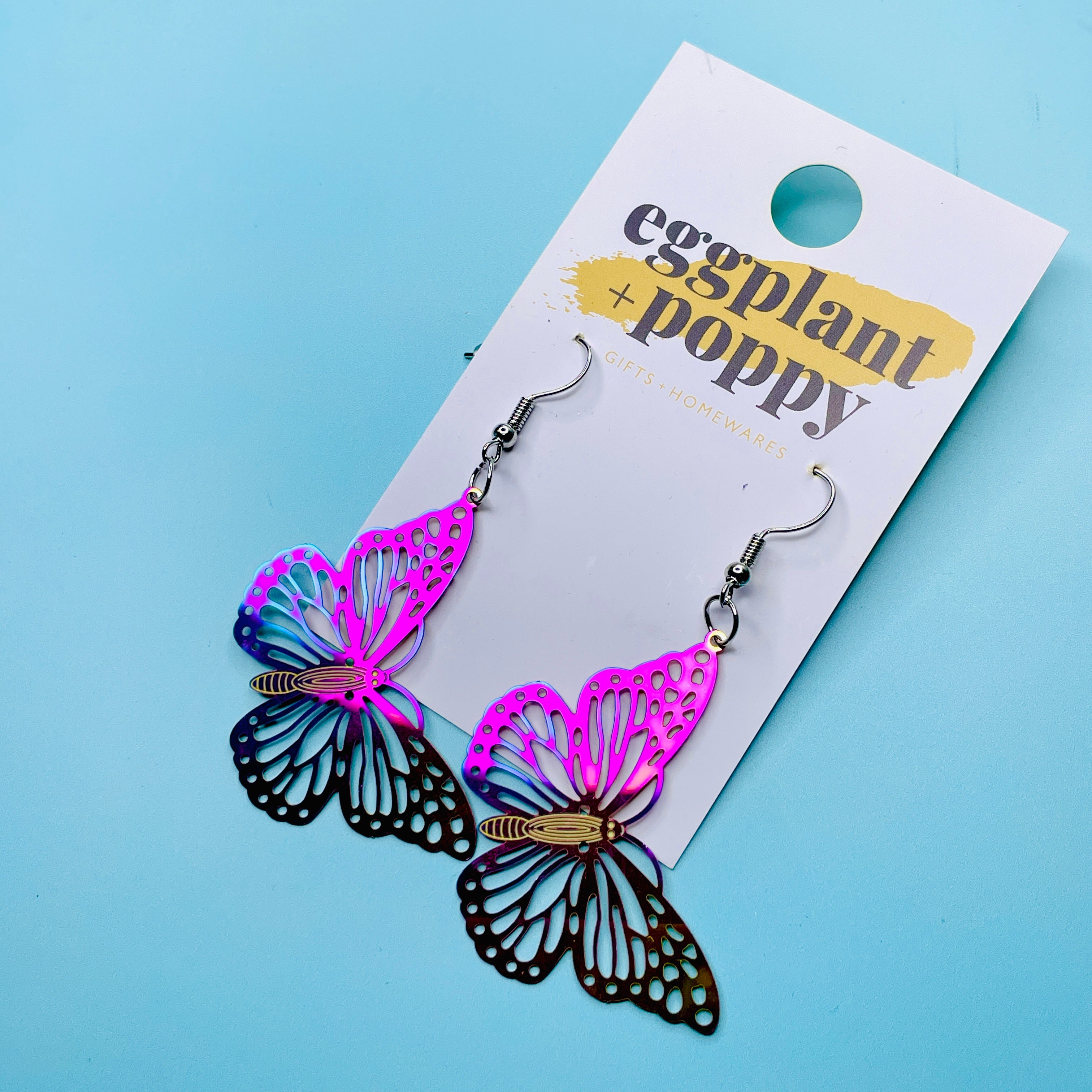 Metal Butterfly Earrings