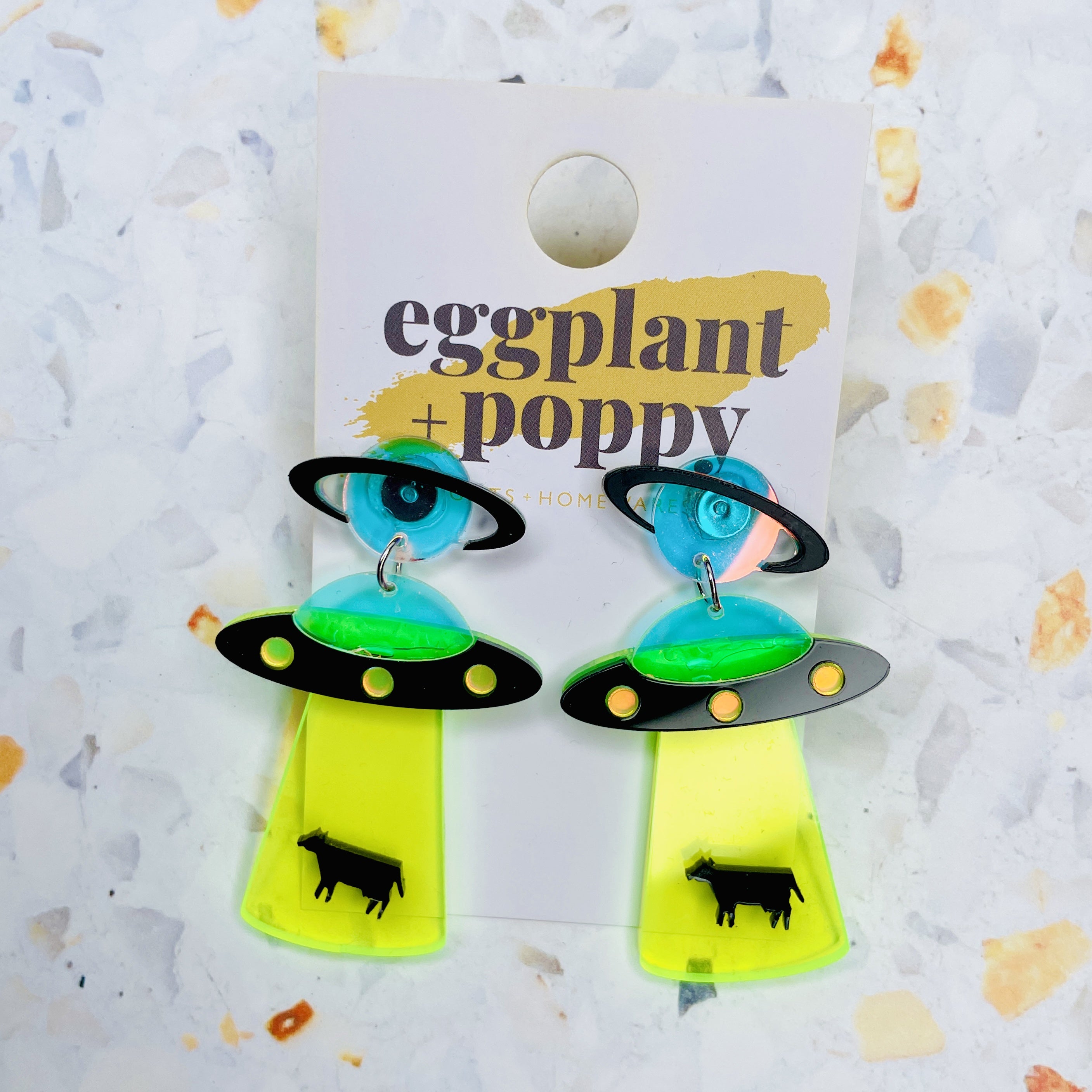 UFO Cow Earrings