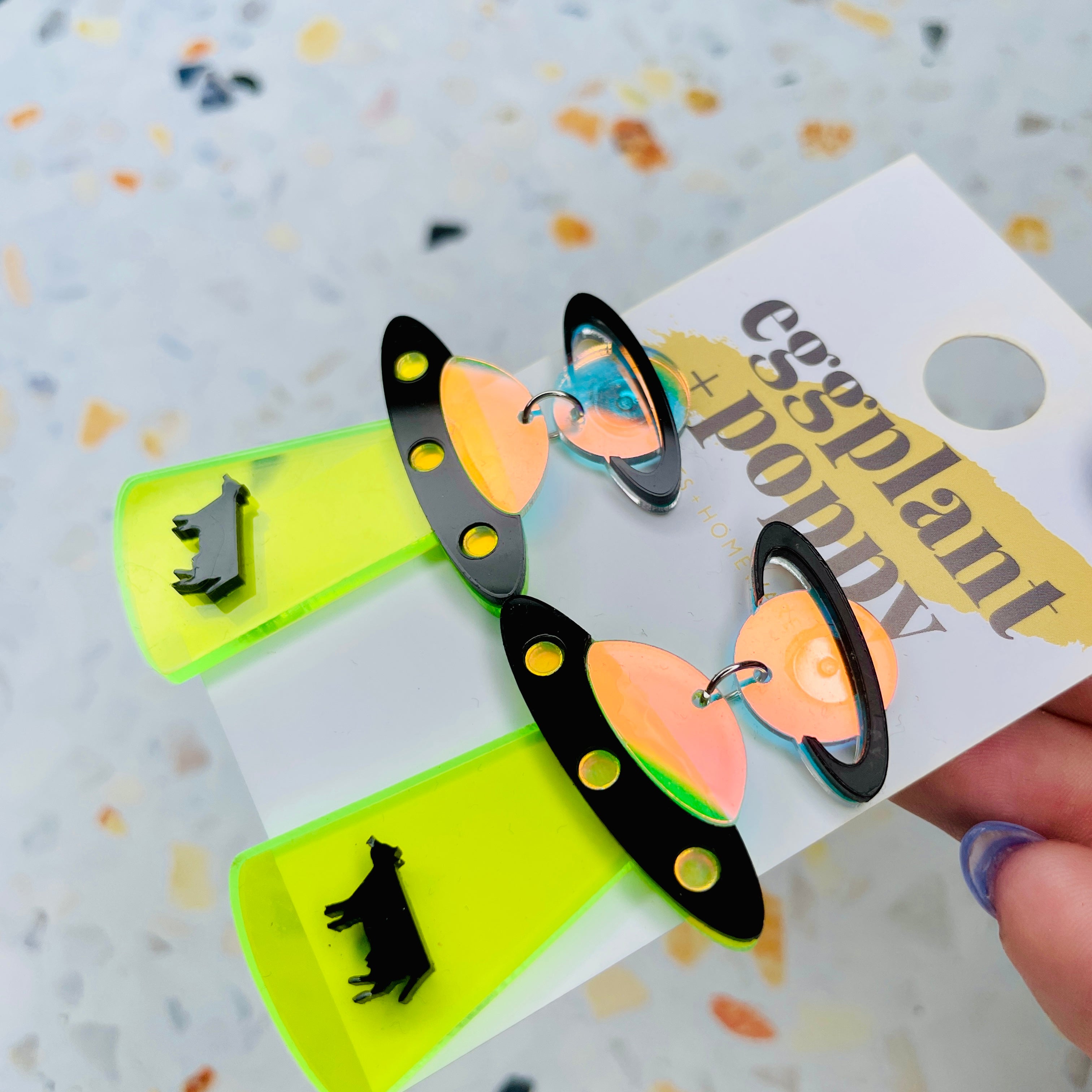 UFO Cow Earrings