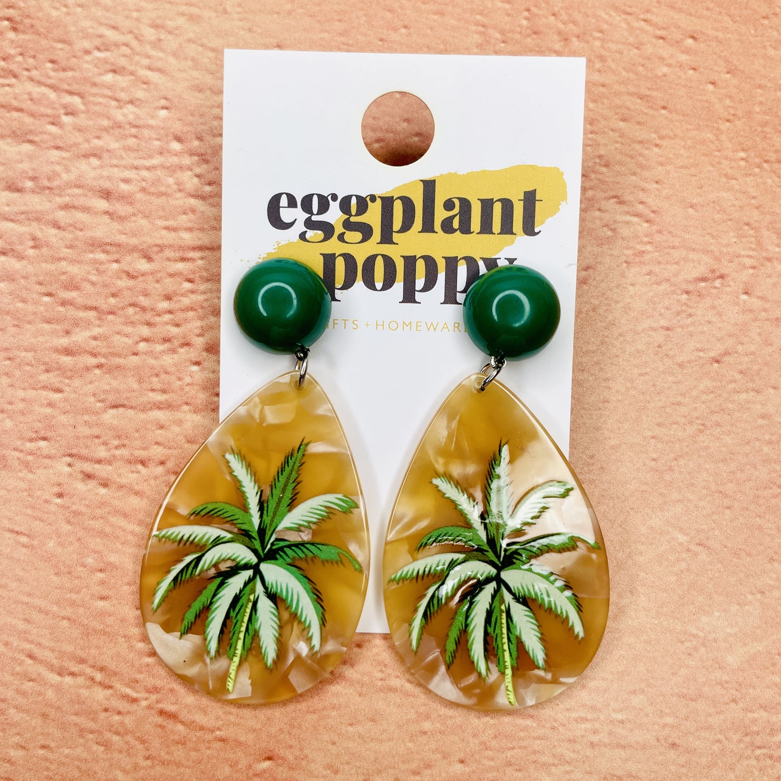 Green Palm Earrings